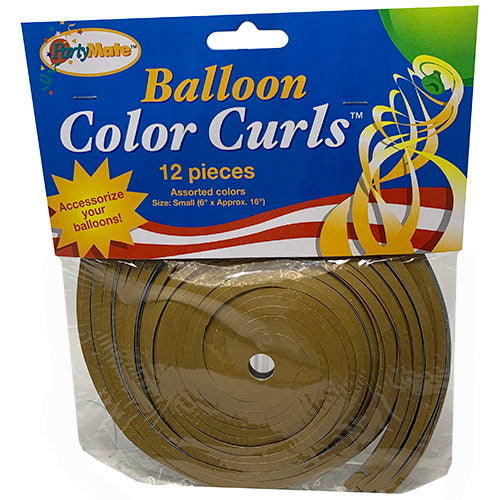 BALLOON COLOR CURLS 6"/12CT-ASST.