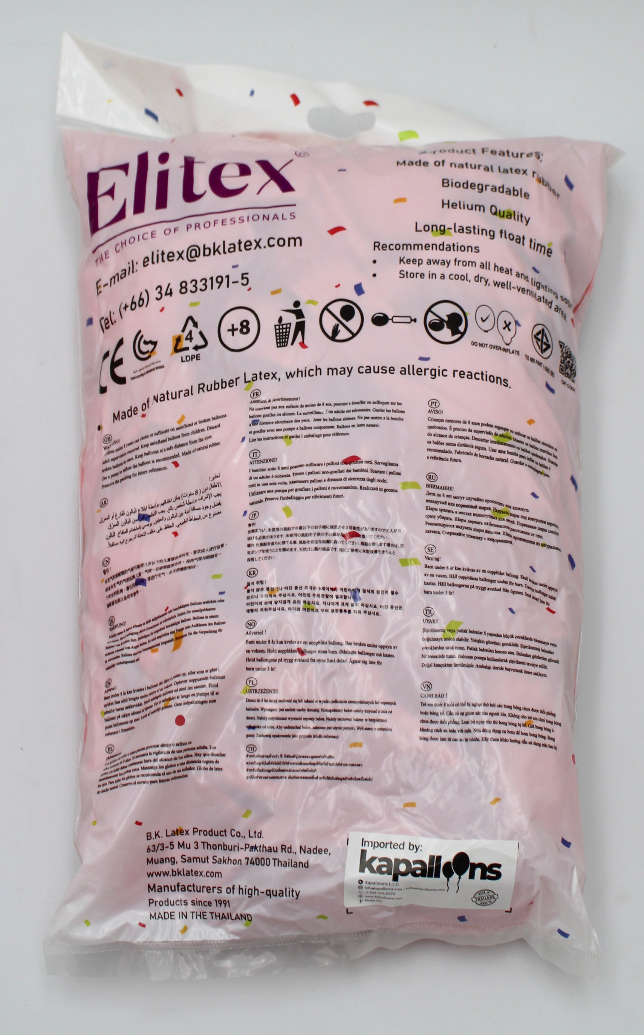 ELITEX 12" PINK LINK BALLOON, 100 PACK