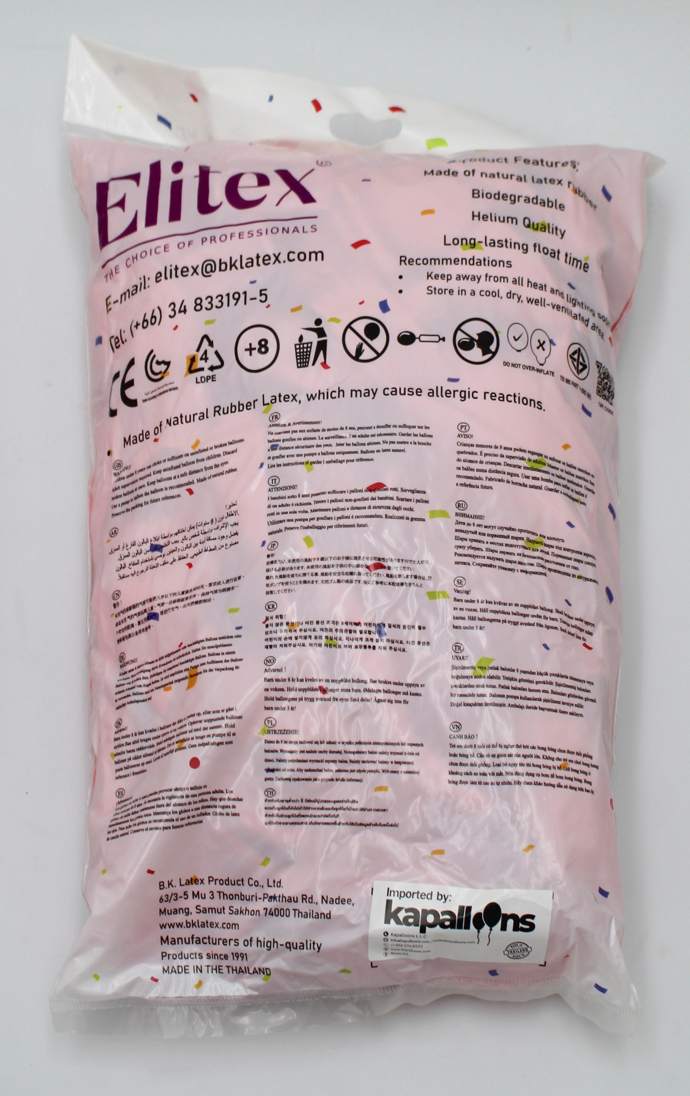 ELITEX 12" PINK LINK BALLOON, 100 PACK
