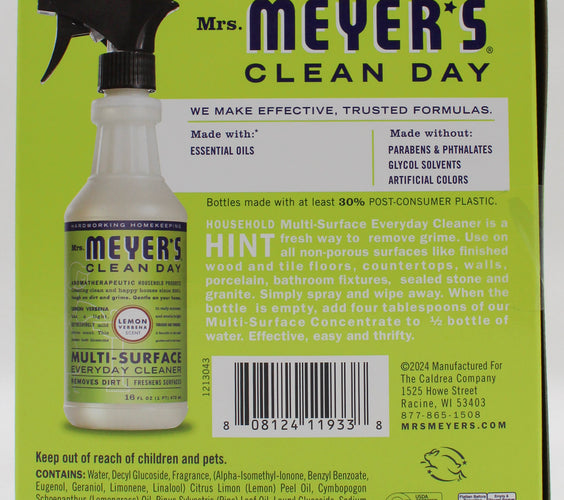 MRS MEYERS MULTI SURFACE CLEANER LEMON VERBENA 3ct PALLET