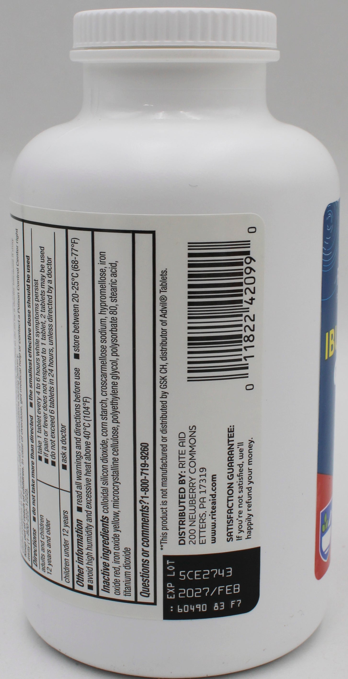 Rite Aid Ibuprofen Tablets 200mg 500ct (Exp 02/2027) Wholesale