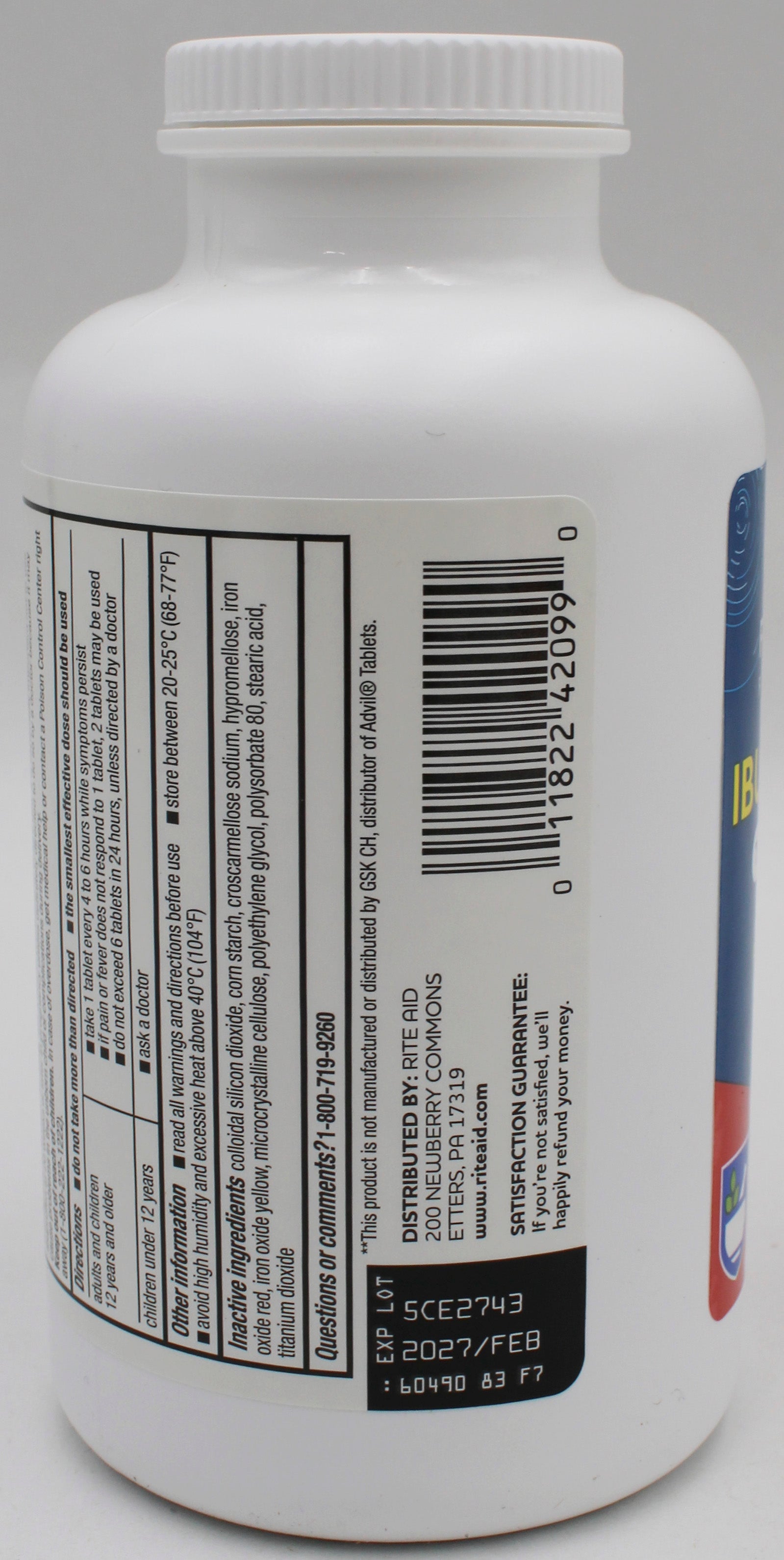 Rite Aid Ibuprofen Tablets 200mg 500ct (Exp 02/2027) Wholesale