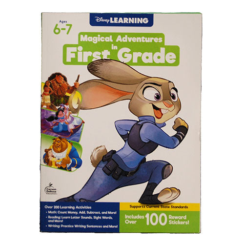DISNEY MAGICAL ADVENTURES IN 1ST GRADE AGES 6-7 LEARNING BOOK  254 PAGE  PRE PRICE  $12.99