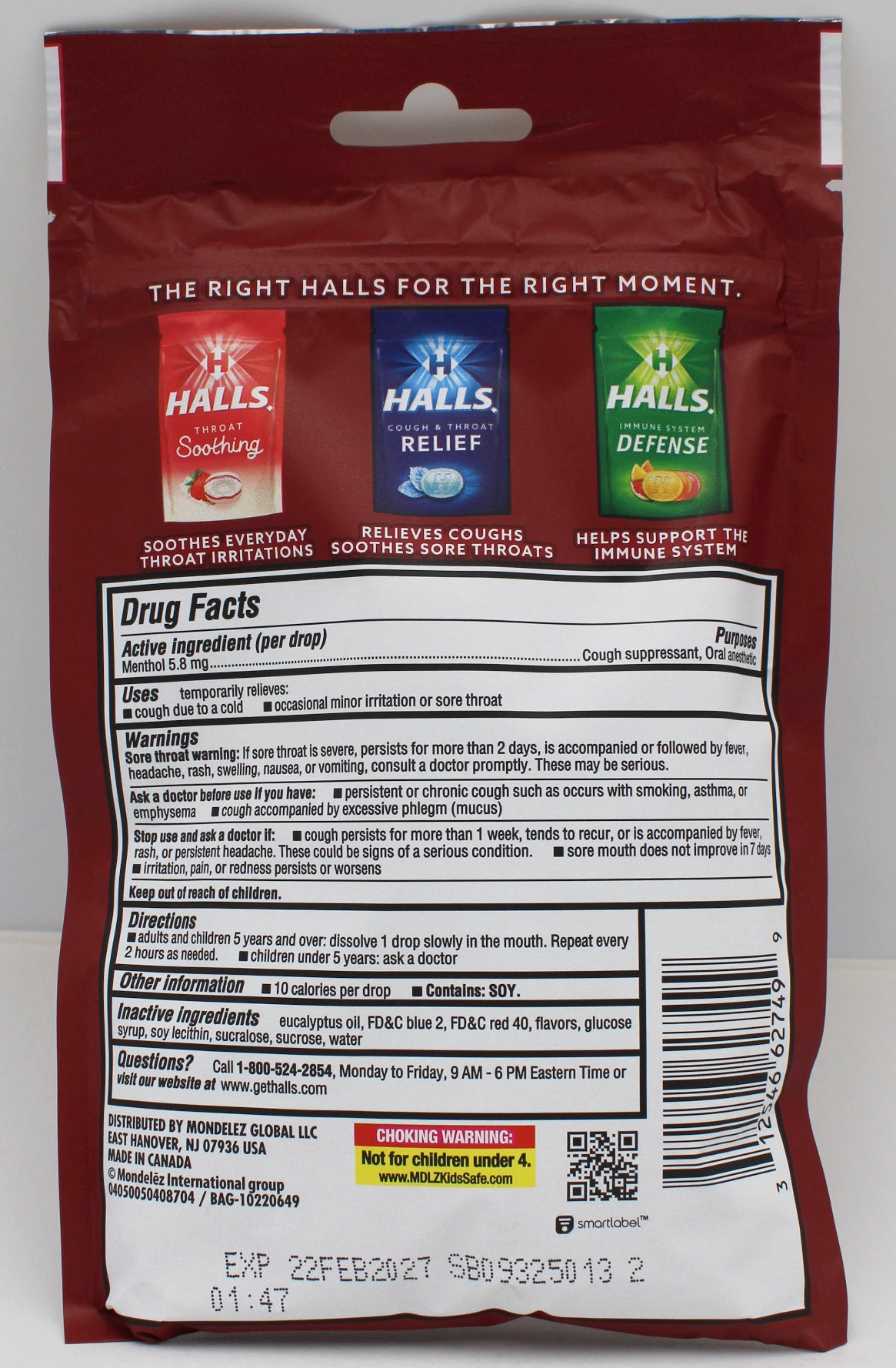 HALLS CHERRY 30 CT BAG BB 2/22/27