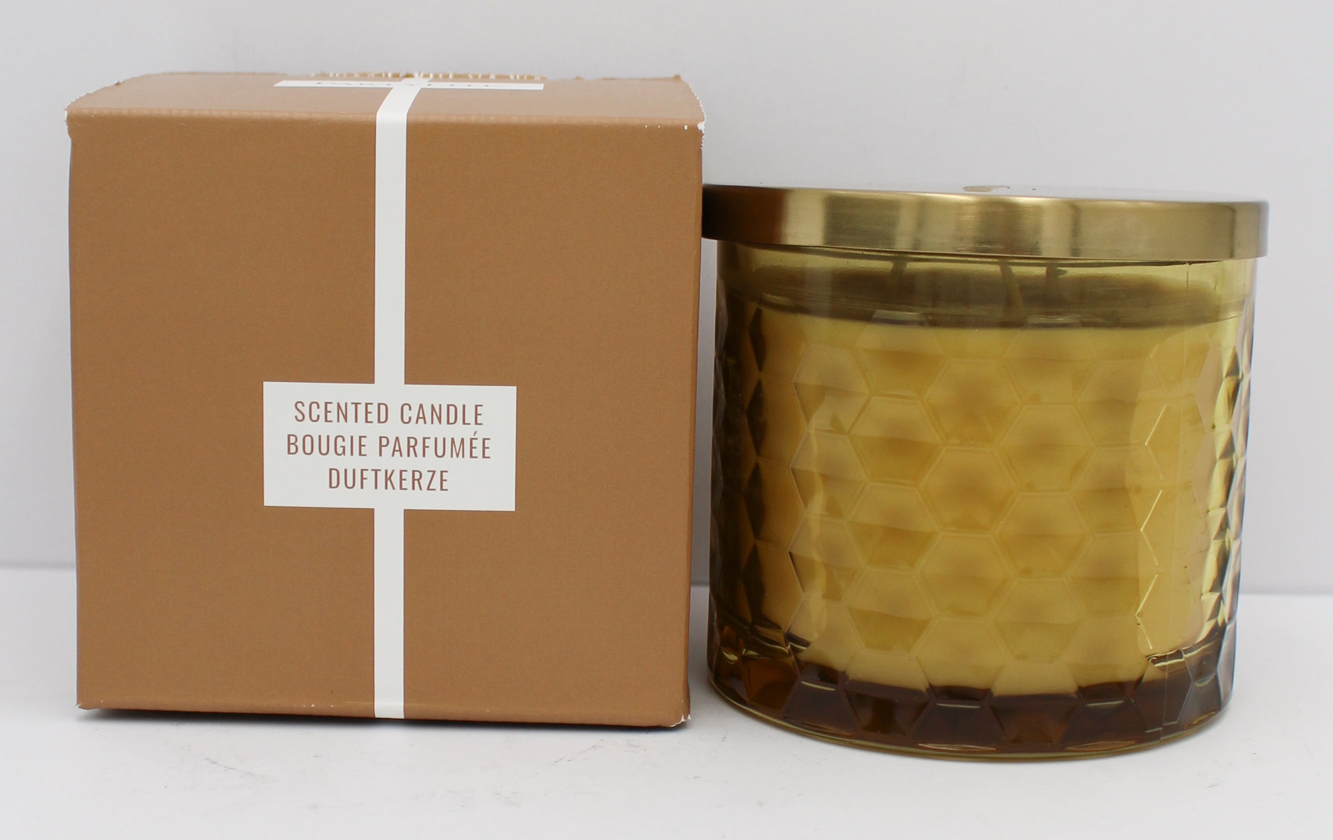 PARTYLITE HONEY & AMBER HONEYCOMB JAR CANDLE 12.5oz