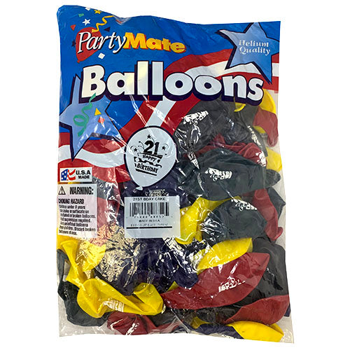 HELIUM BALLOON 100CT/12"-21ST B'DAY.