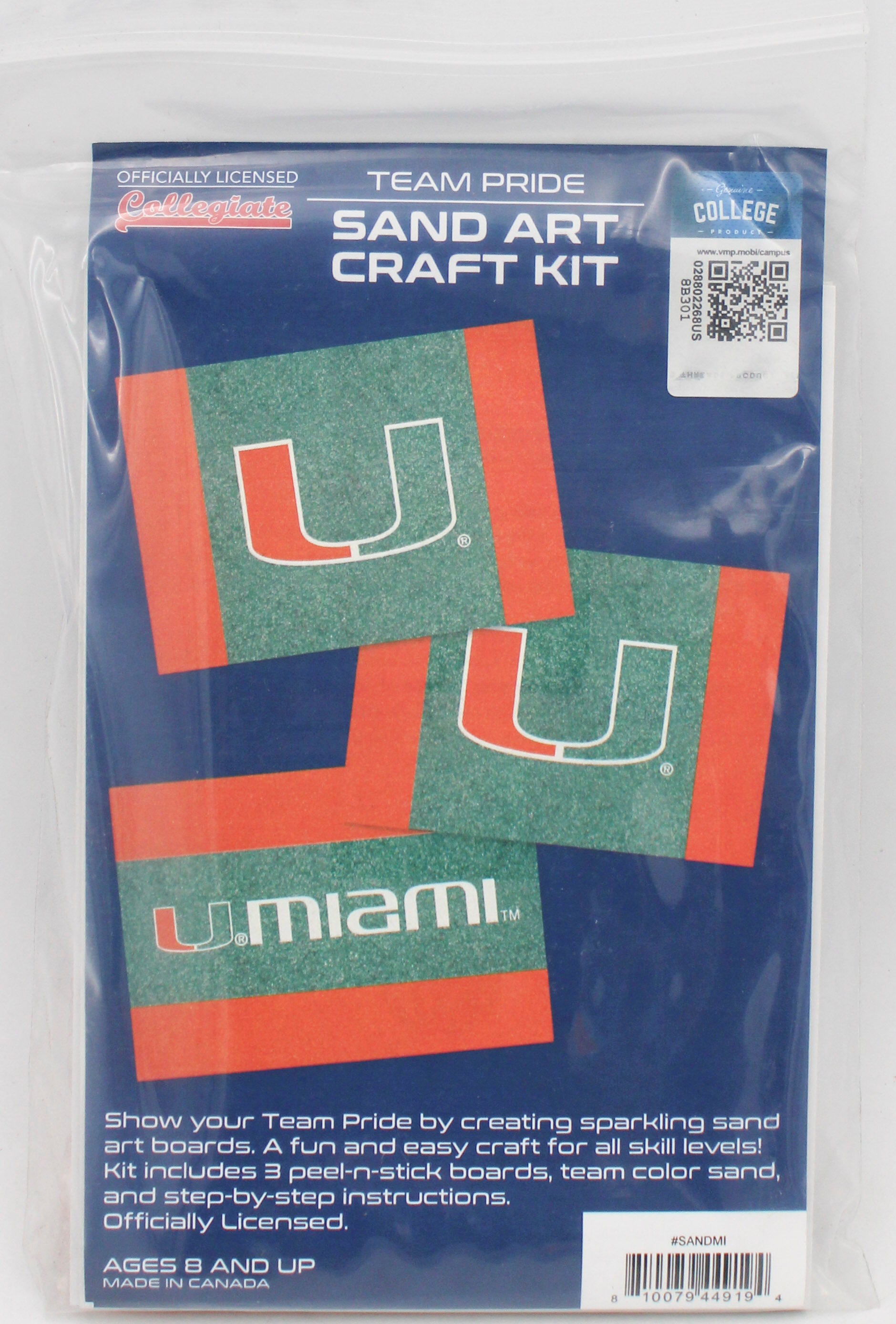 MIAMI HURRICANES SAND ART CRAFT KIT