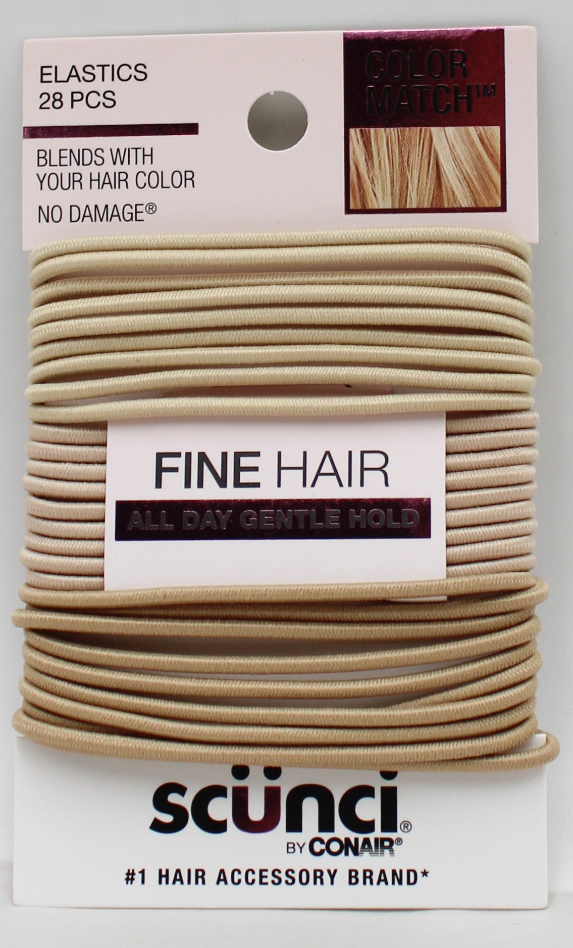 Conair Scunci Hair Elastics Blonde 28ct Wholesale Pack