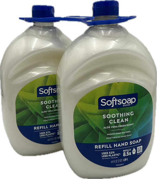 SOFTSOAP LIQUID HAND SOAP SOOTHING CLEAN ALOE 2ct 64oz NI