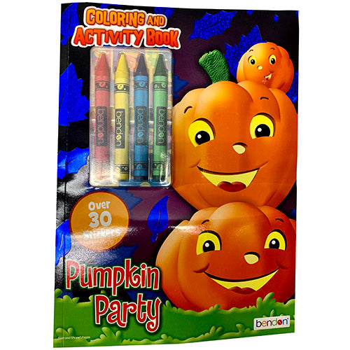 COLR/ACTVY BOOK W/4 CRAYONS-PMPKN