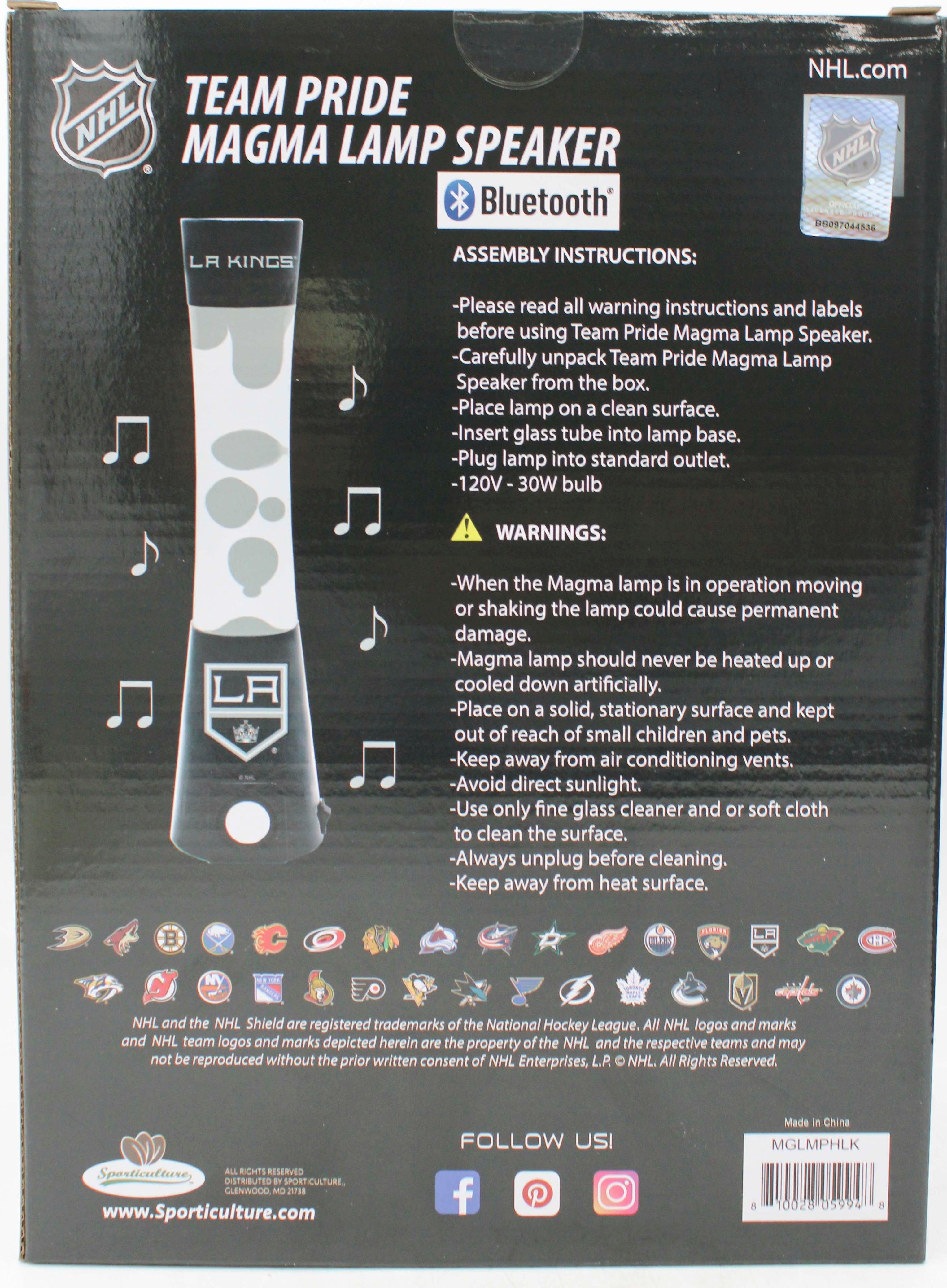 NHL LOS ANGELES KINGS LAVA LAMP SPEAKER 16.5"