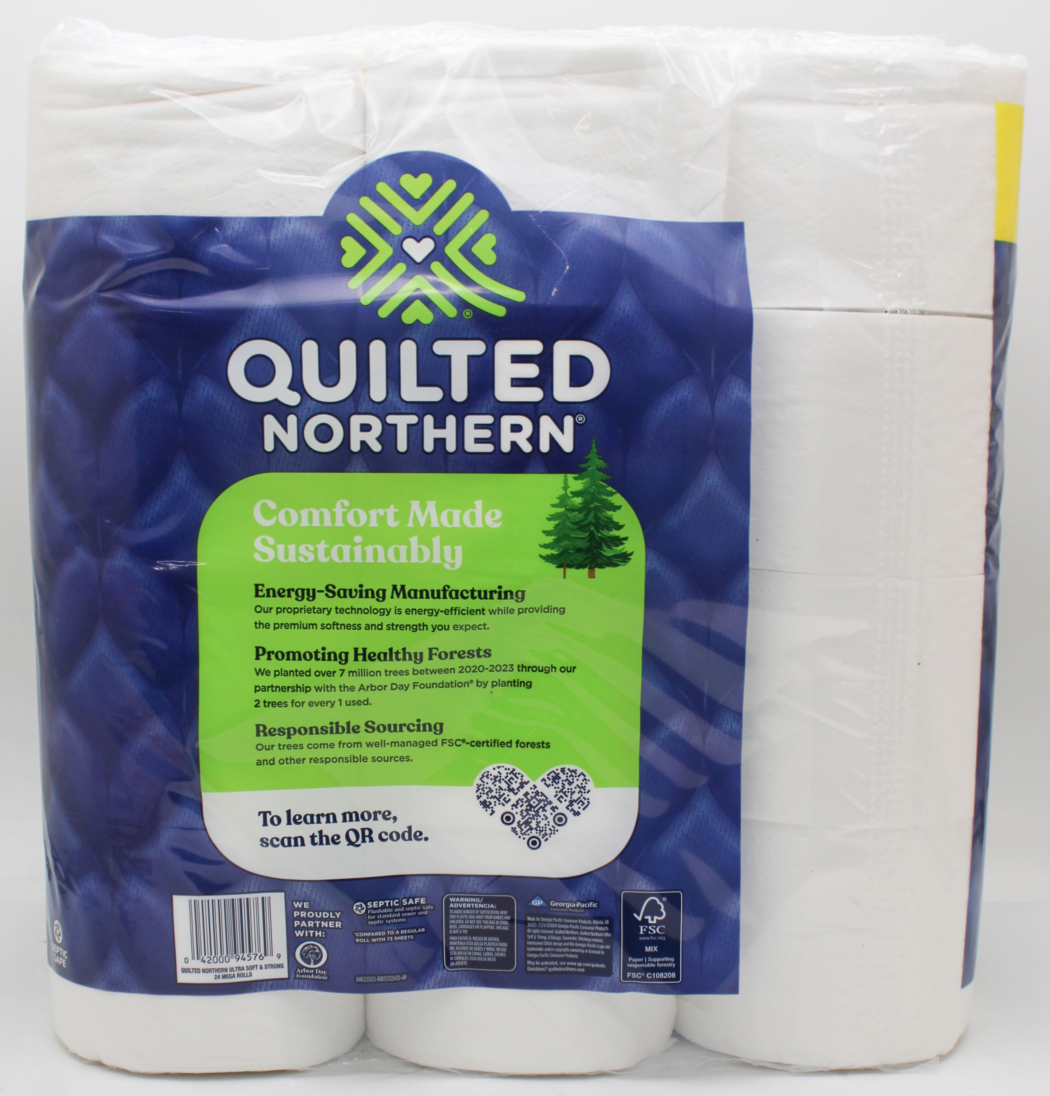24 MEGA ROLL ULTRA SOFT AND STRONG QUILTED NORTHERN TOILET PAPER