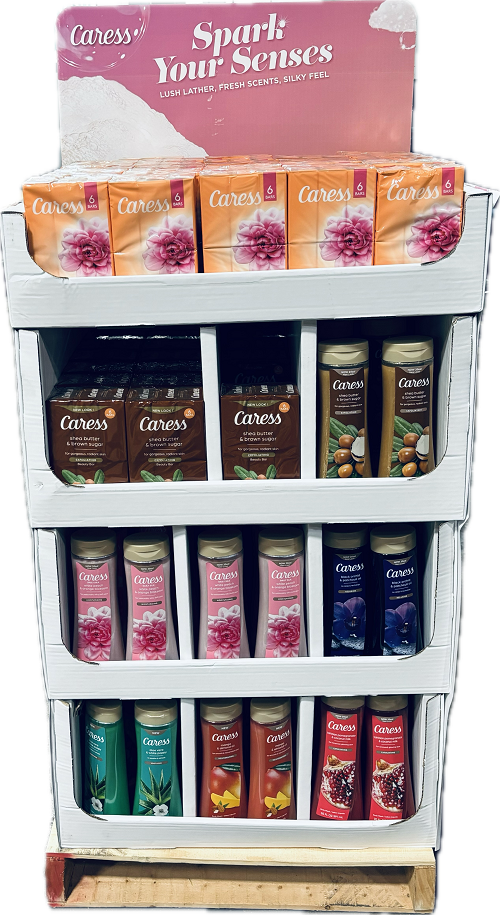 CARESS BODYWASH-BAR SOAP MIX 154CT QUARTER PALLET DISPLAY