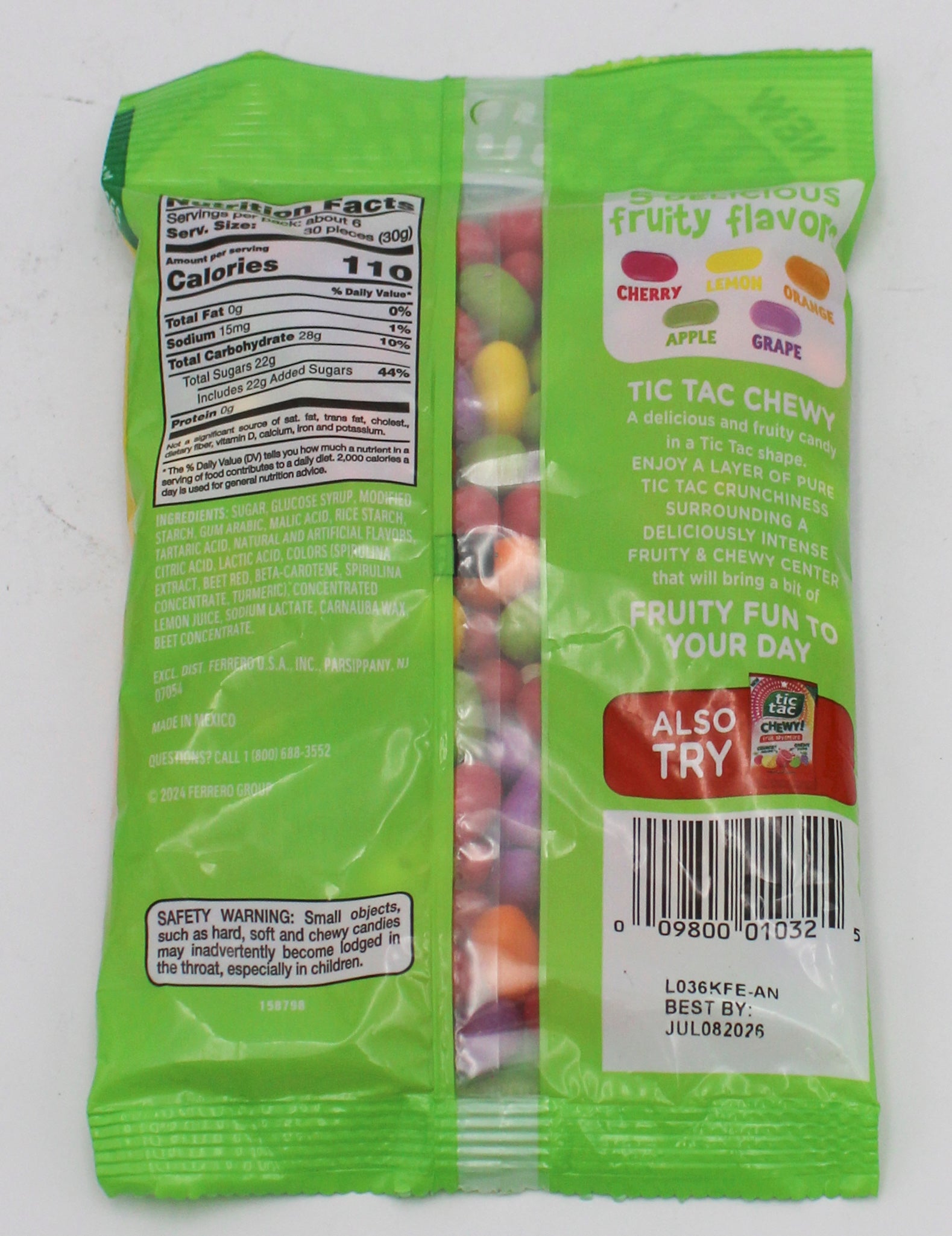 TICTAC CHEWY MEDIUM PEG BAG SOUR ADVENTURE 7.05 Oz BB 7/08/26