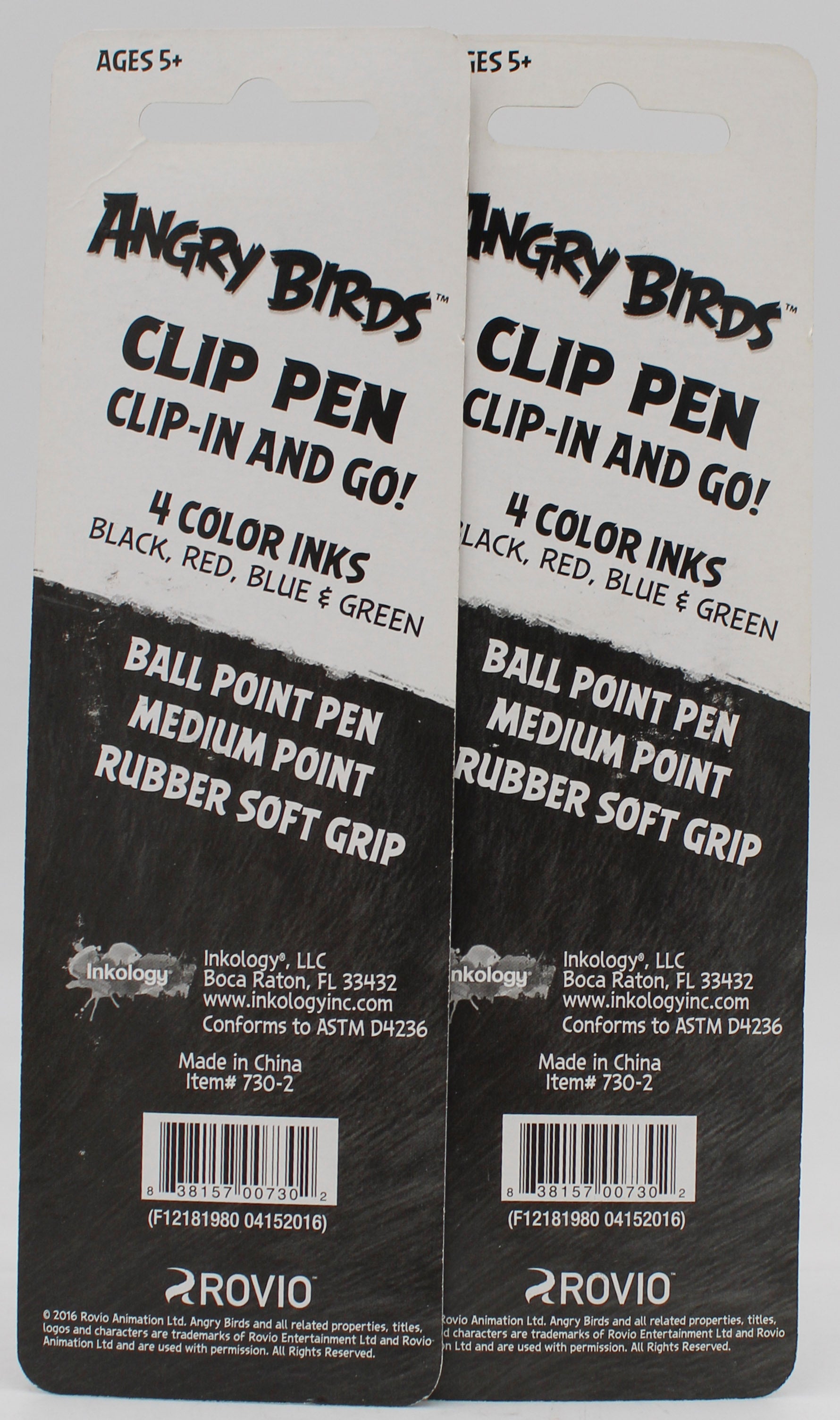 ANGRY BIRDS 2 COLOR CLIP PEN BLUE/PINK