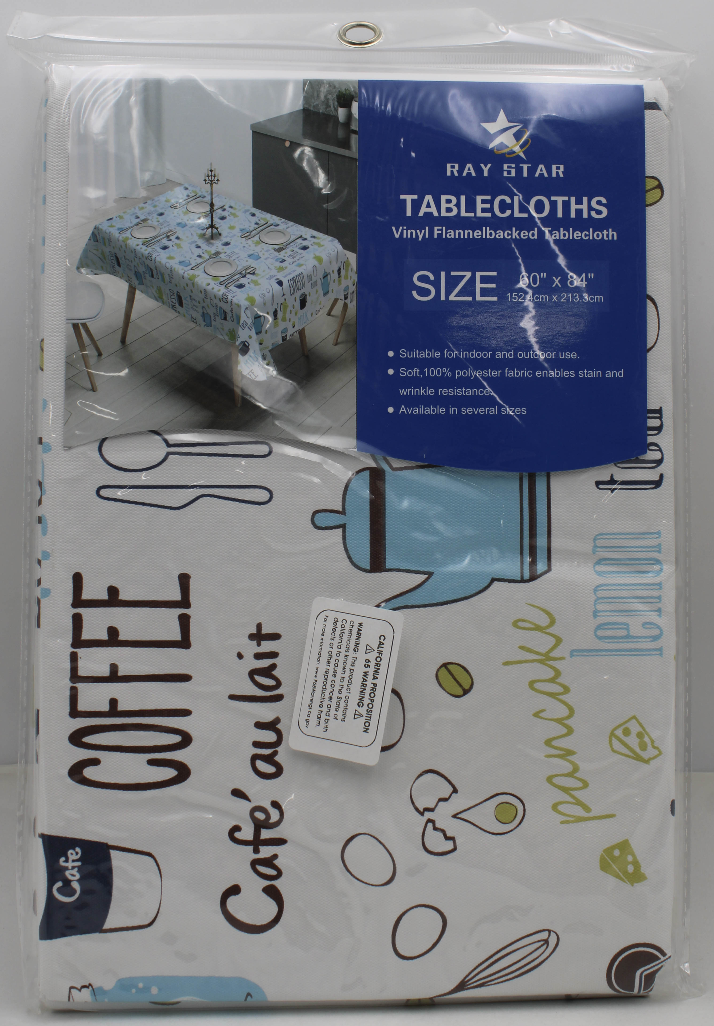60x84" PRINTED VINYL TABLECLOTH