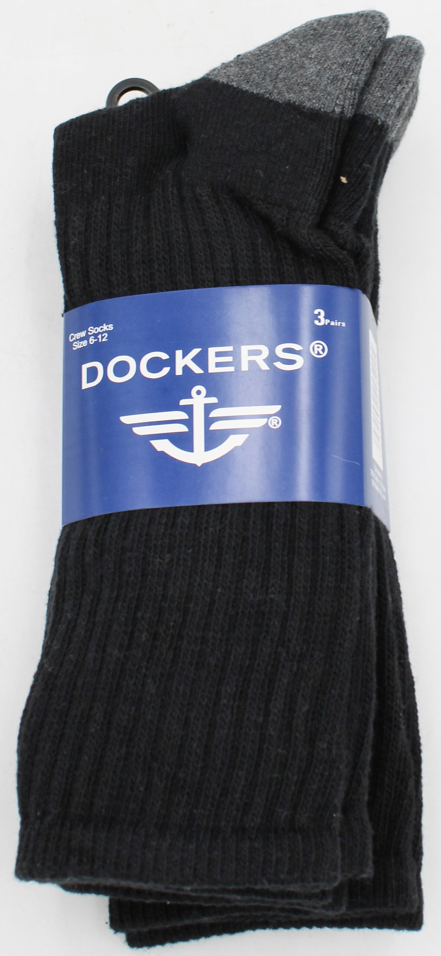 DOCKERS 3PK CREW SOCK - BLACK HT NI