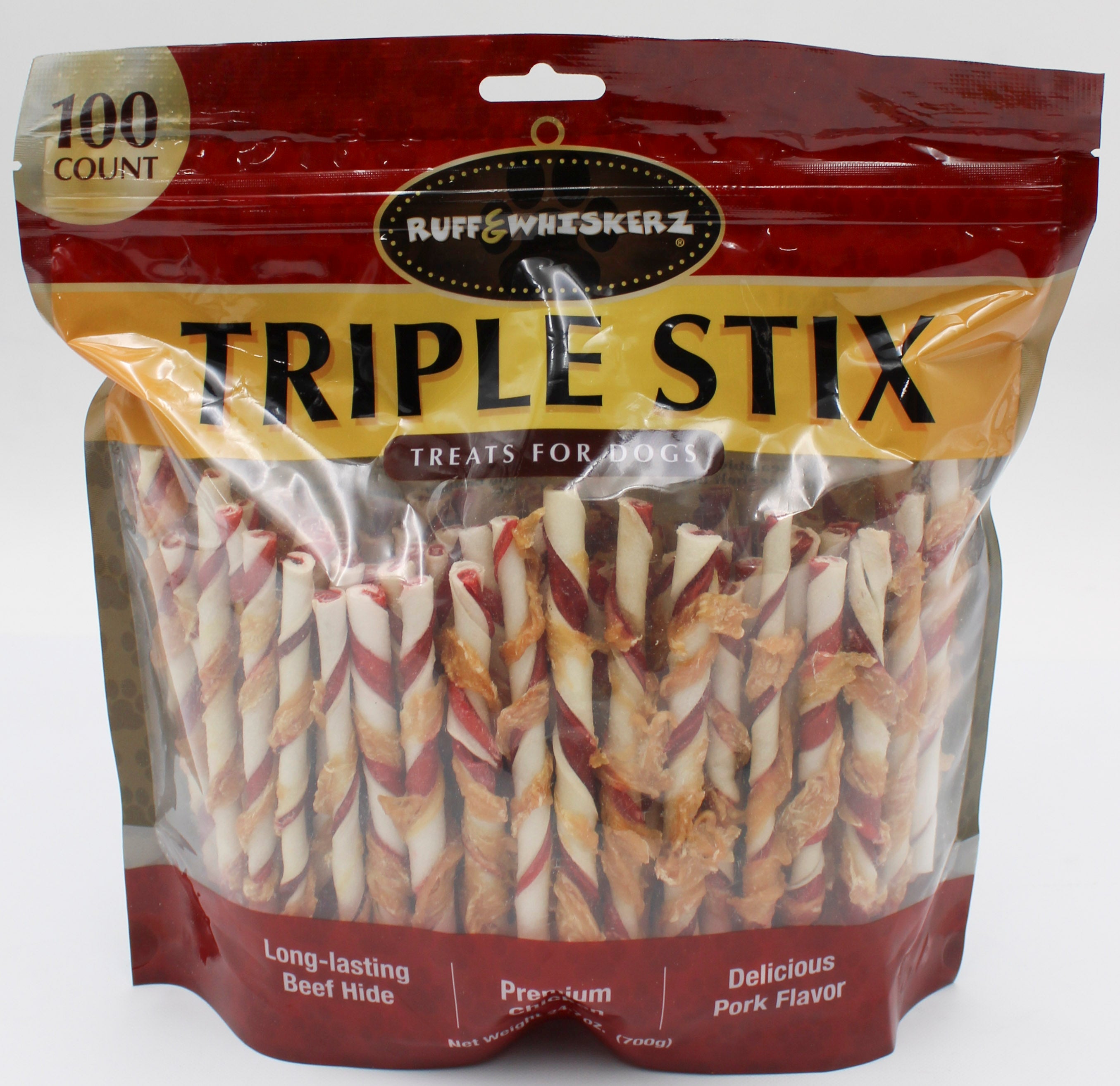 Ruff & Whiskerz Triple Stix Dog Treat 100ct 24.7oz