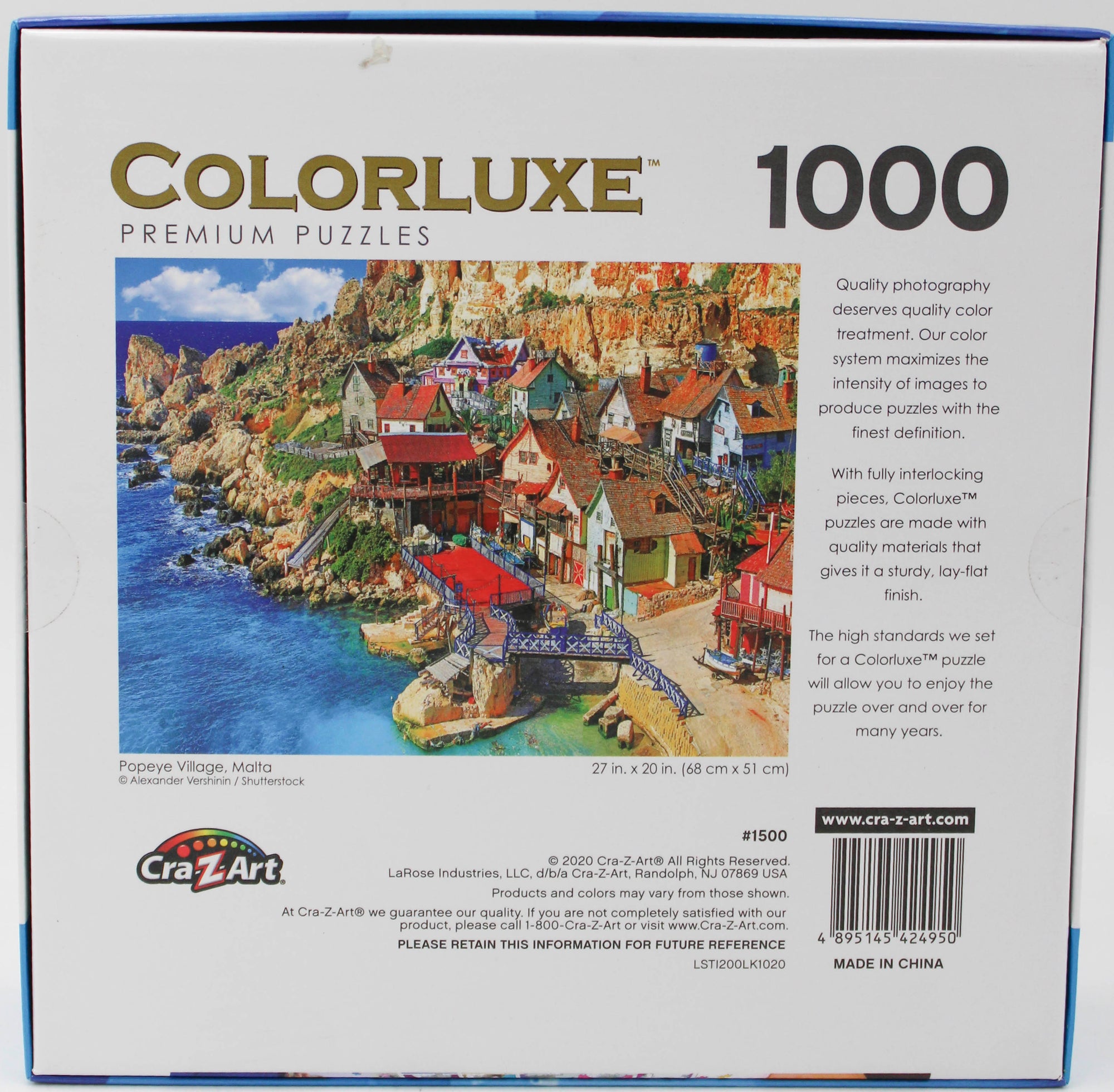 CRA-Z-ART COLORLUXE PUZZLE POPEYE VILLAGE MEDITERRANEAN VILLAS 1000PC
