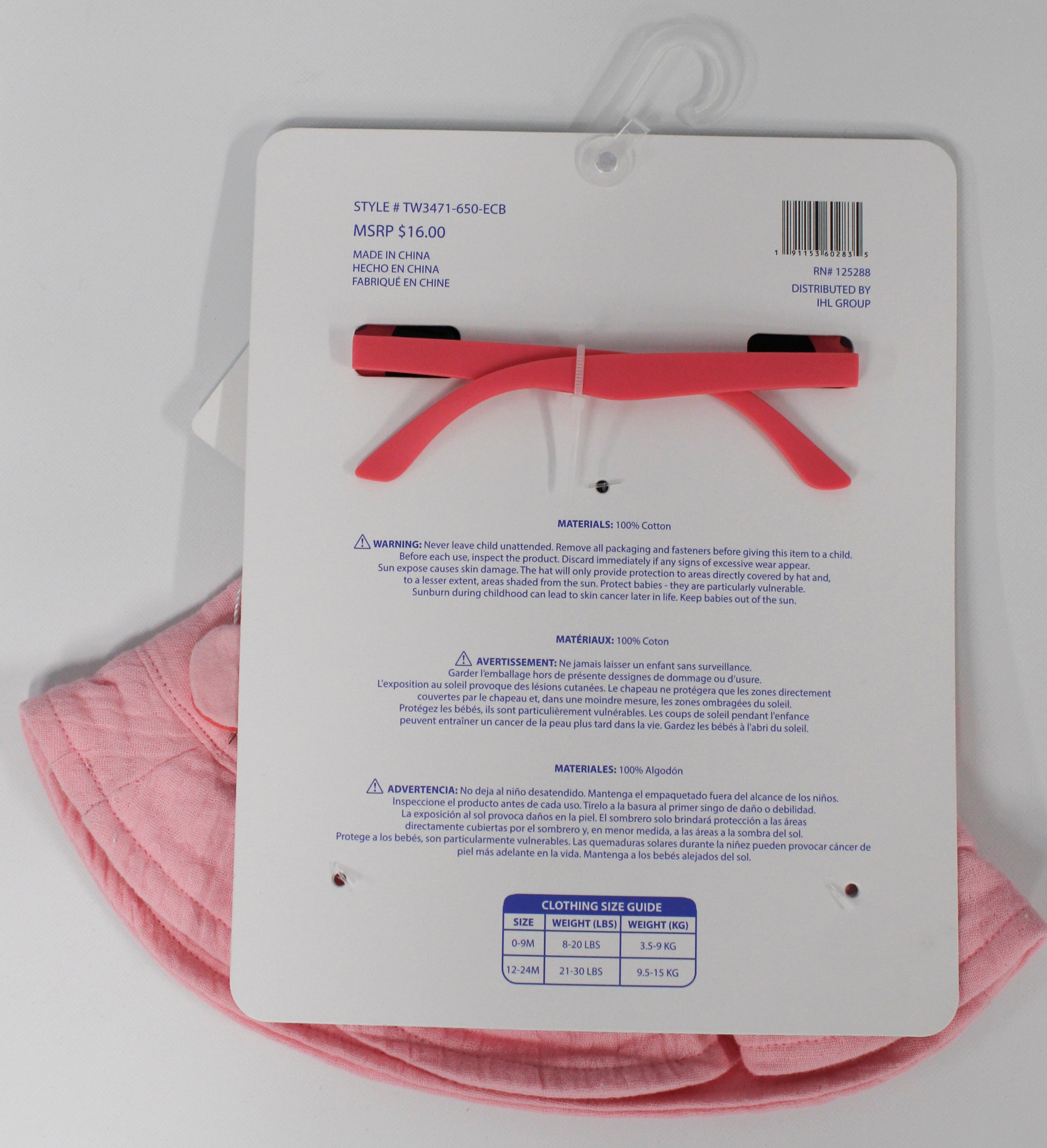 SENSUAL INC 2pc Baby Set Pink — Hat & Sunglasses Bulk Pack