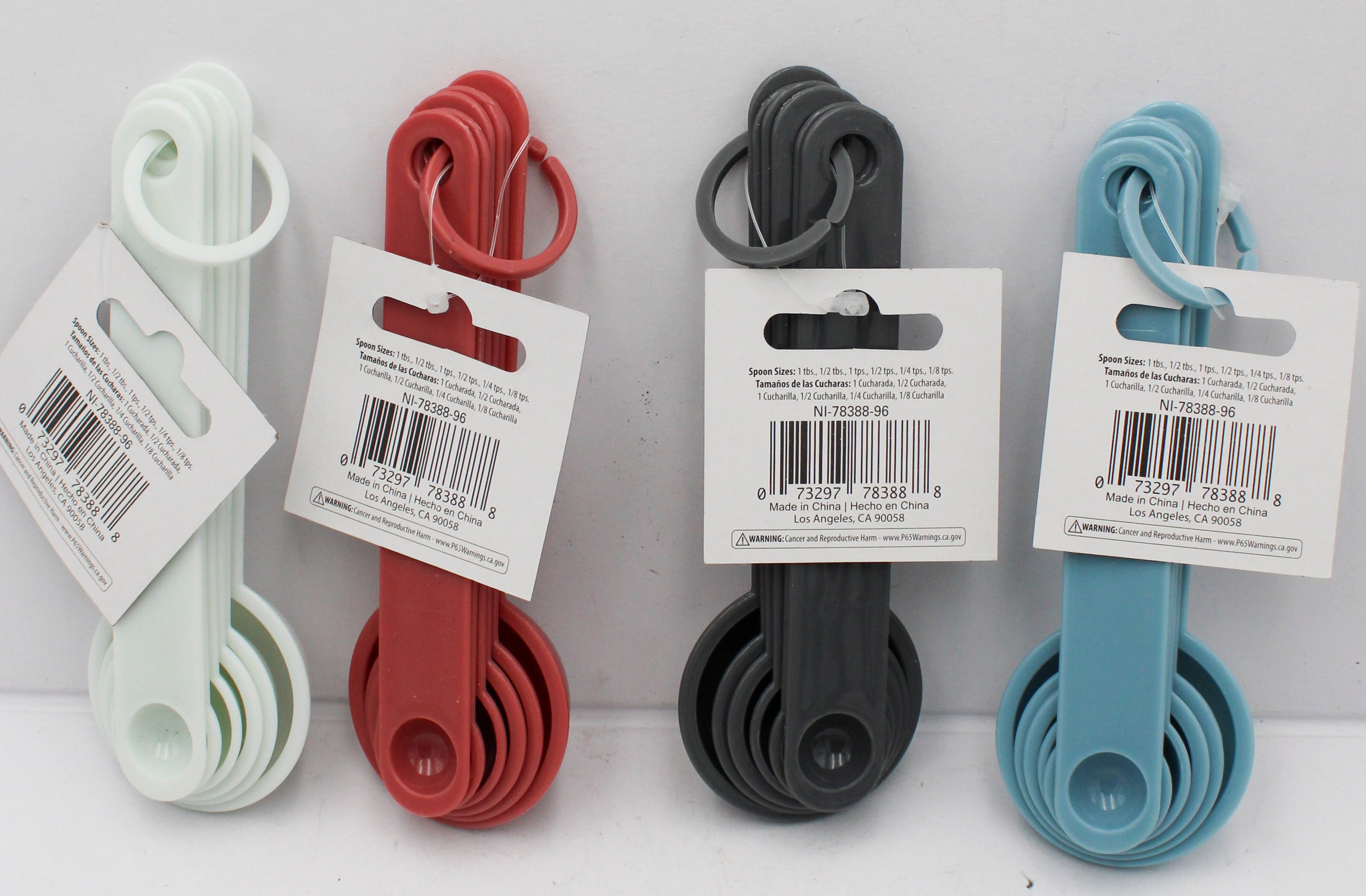 Plastic Measuring Spoons Set-  Assorted Colors