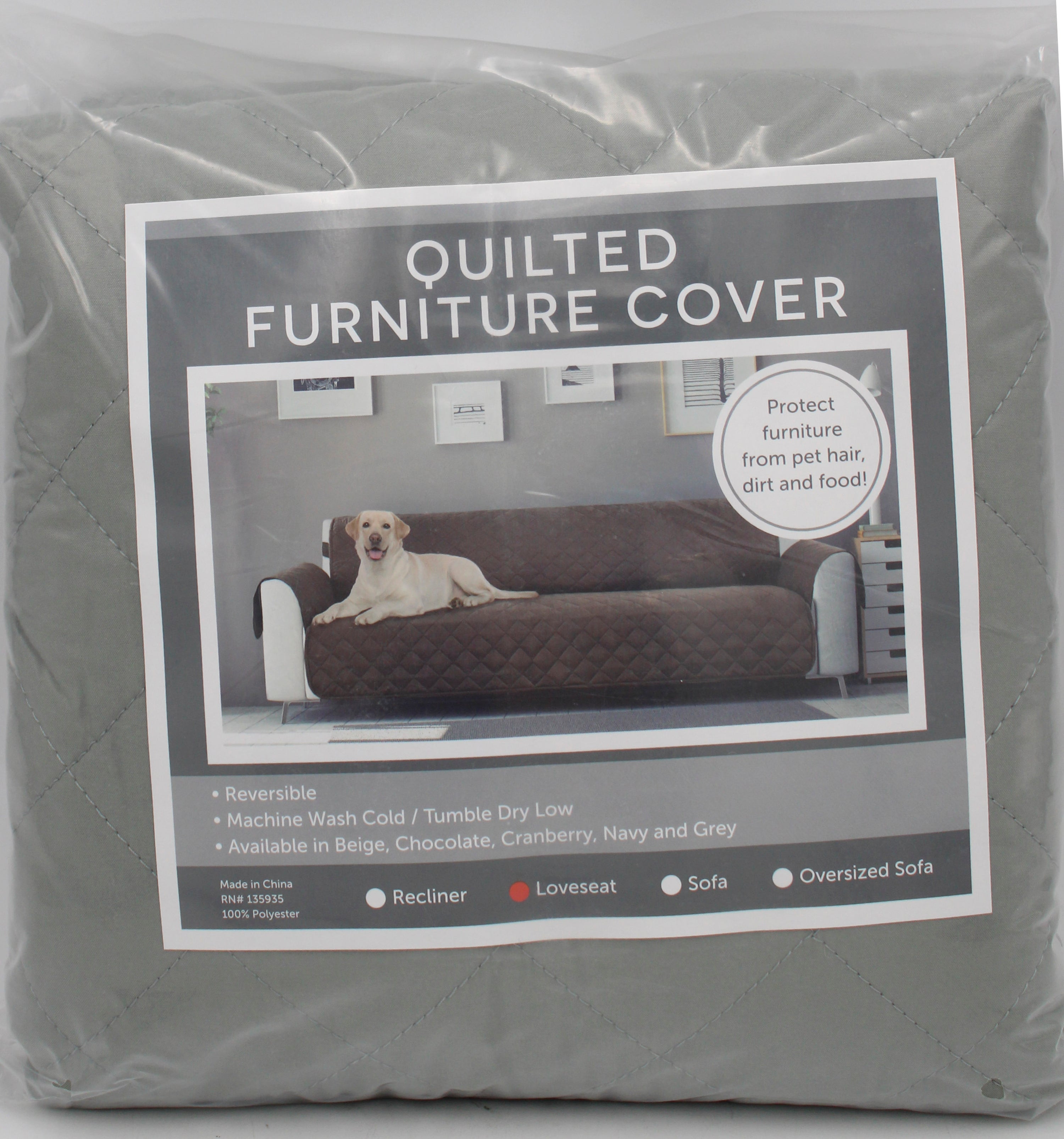 REVERSIBLE LOVESEAT COVER GREY 54"