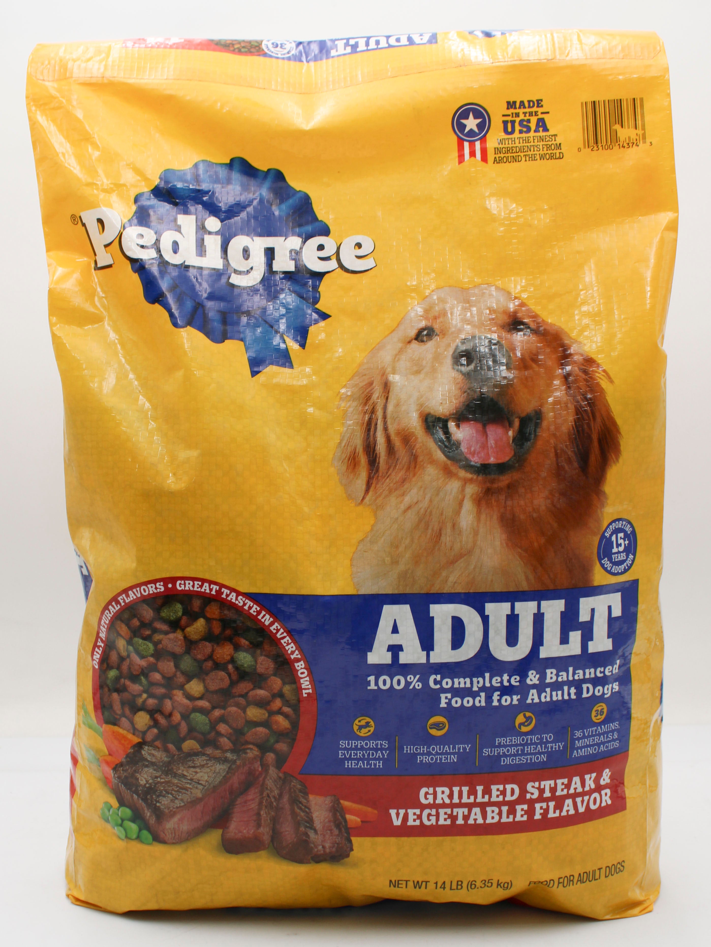 PEDIGREE ADULT DOG FOOD STEAK & VEGETABLE 14LB. BB 3.10.27