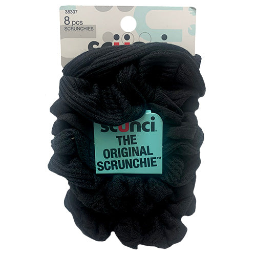 Scunci Hair Scrunchies Black 8-Pack