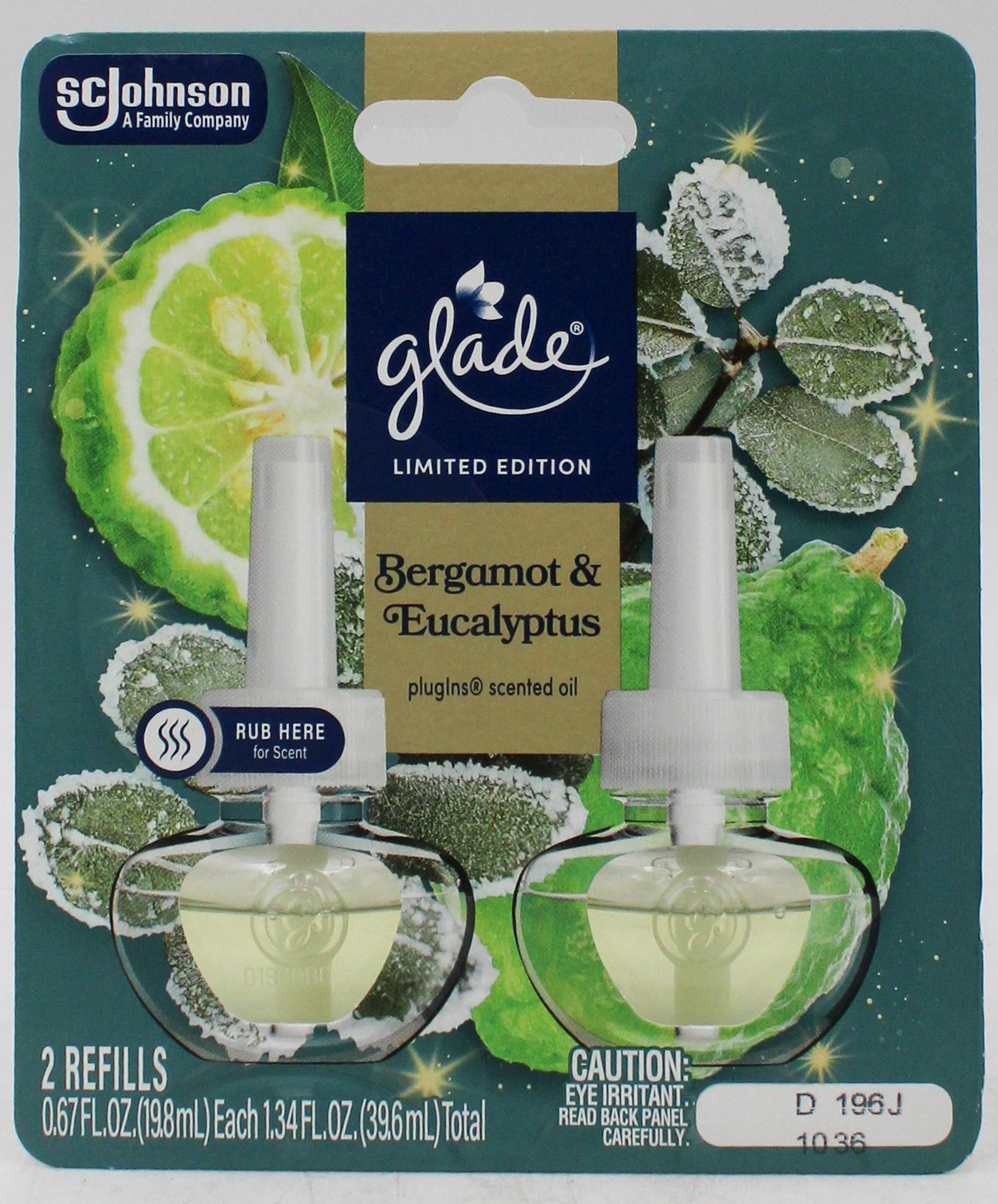 SP GLADE PLUGINS SCENTED OIL BERGAMOT & EUCALYPTUS 2ct 0.67oz