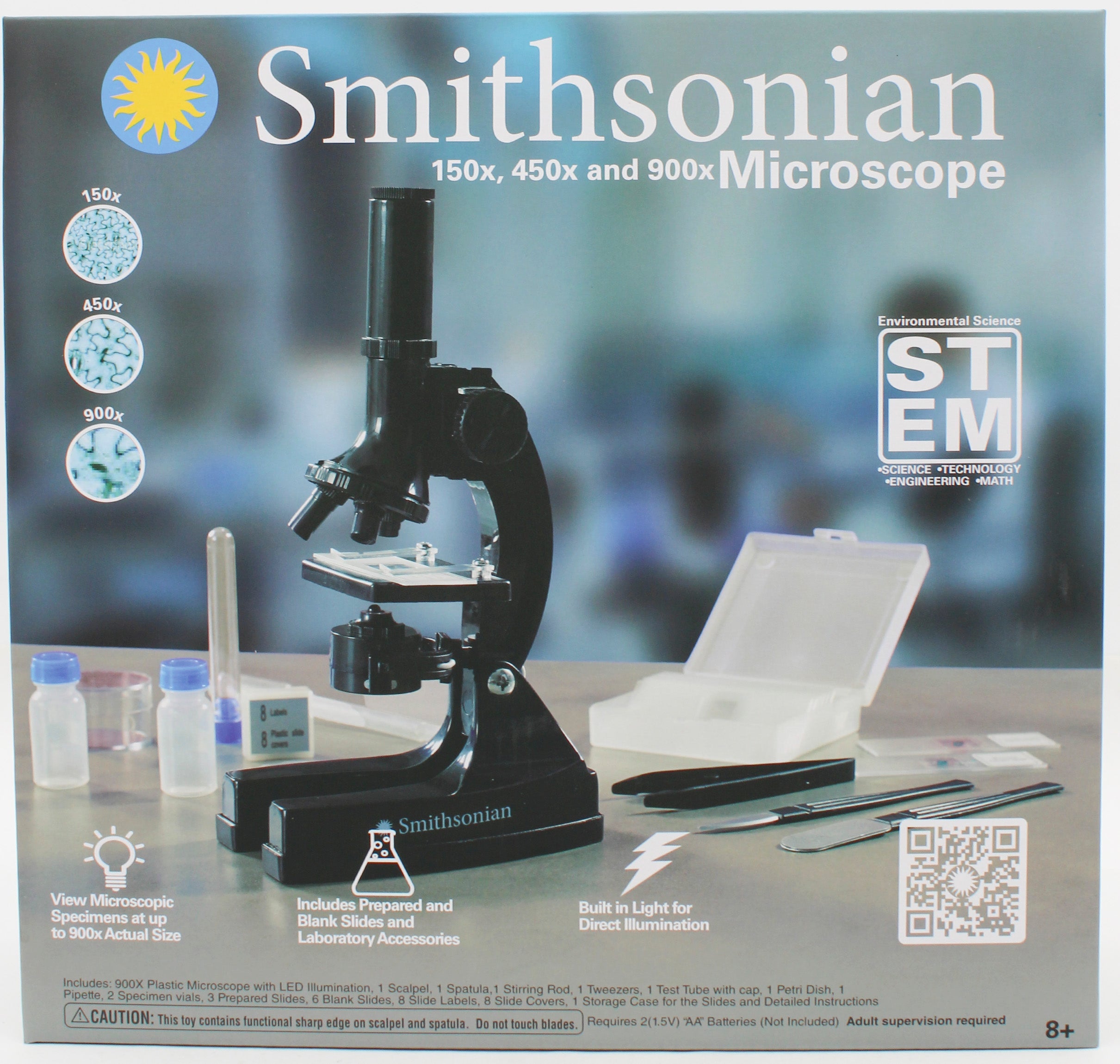 SMITHSONIAN 150X, 450X, 900X MICROSCOPE KIT