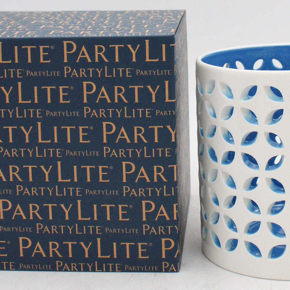 PARTYLITE GRECIAN CERAMIC VOTIVE HOLDER 4"D x 5"H