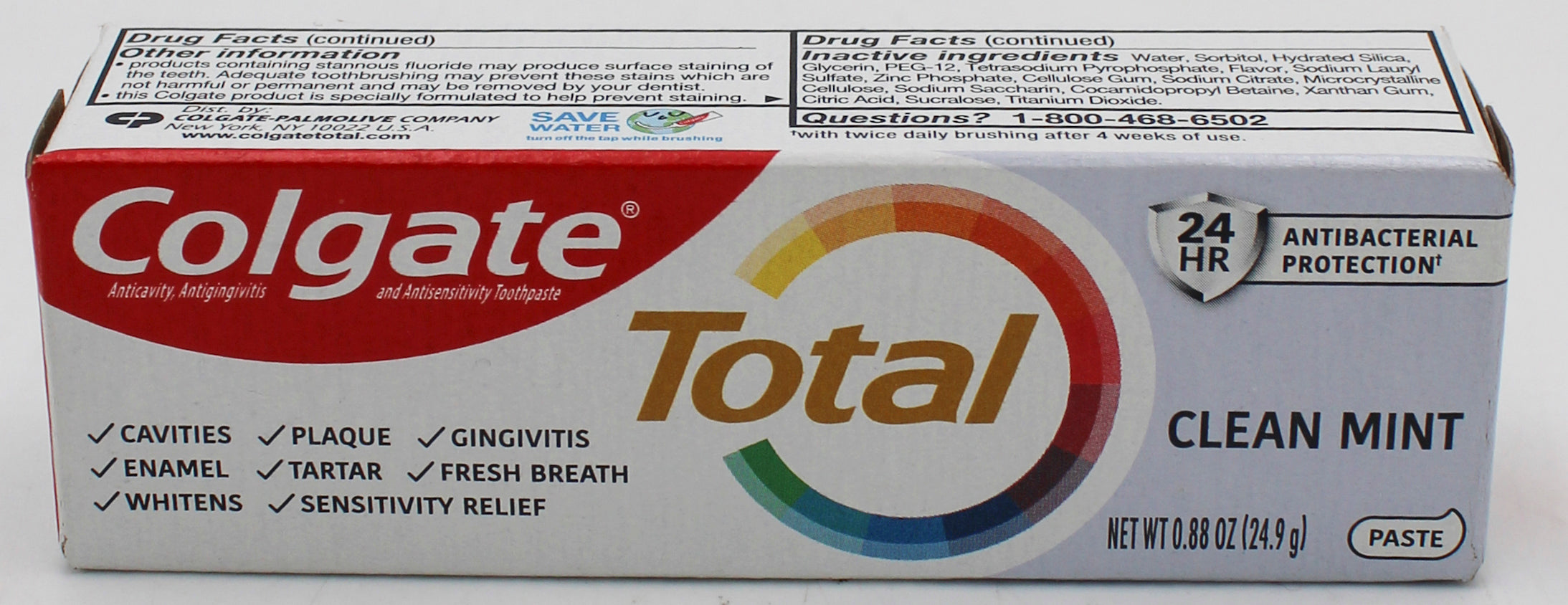 COLGATE TOTAL TOOTHPASTE CLEAN MINT 0.88oz EXP 4/30/26 NI
