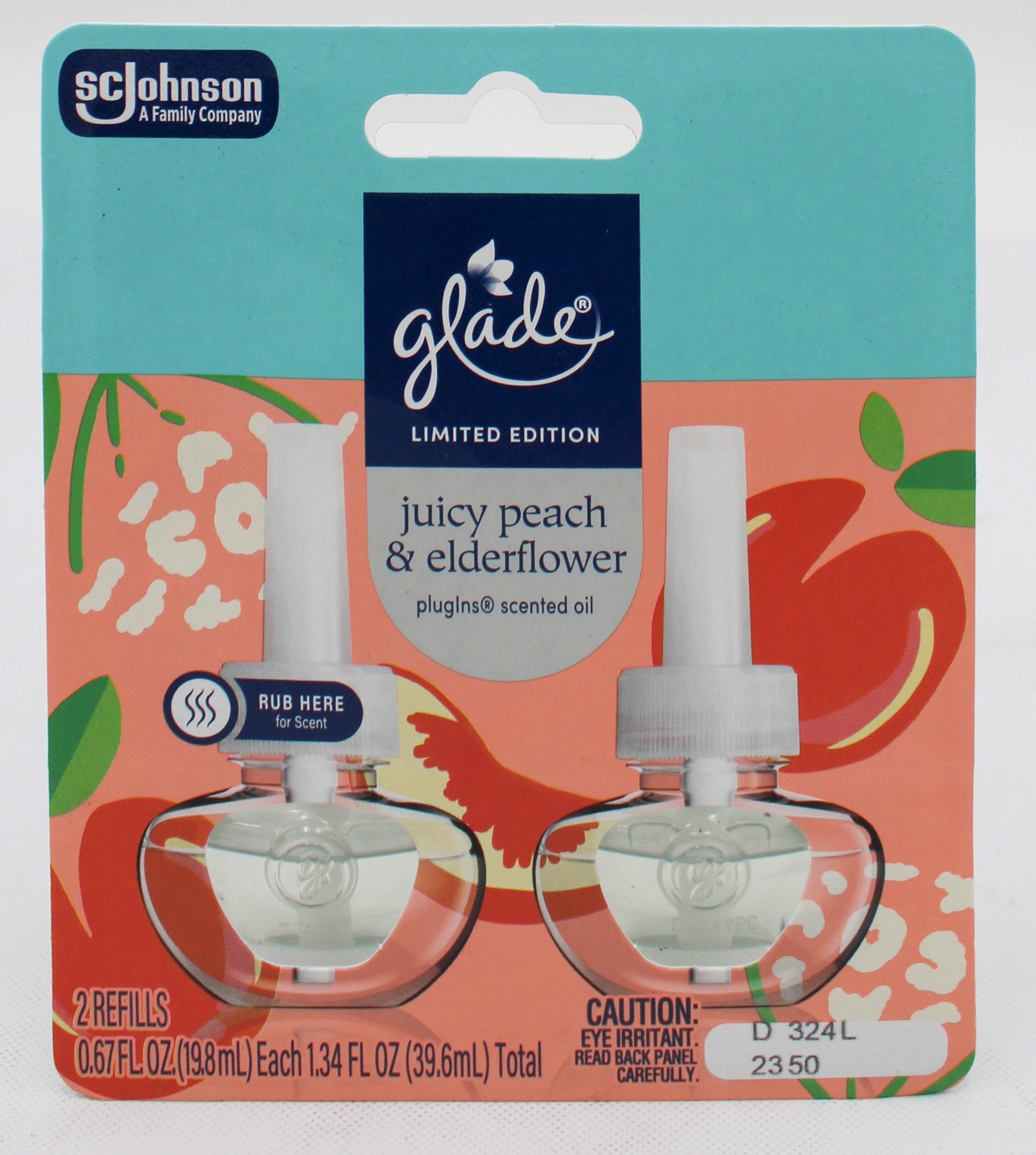 SP GLADE PLUGINS SCENTED OIL JUICY PEACH & ELDERFLOWER 2ct 0.67floz US
