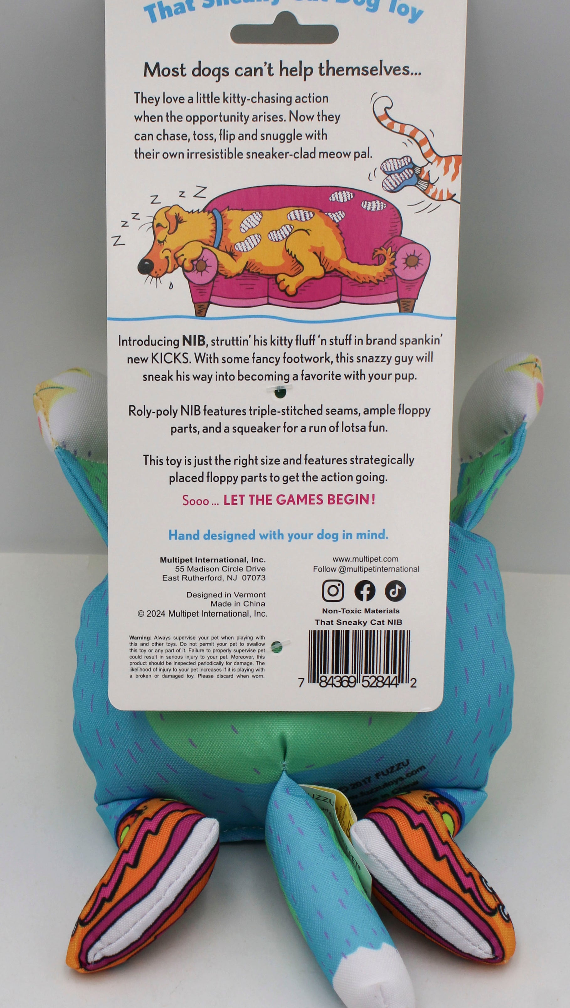 MULTIPET THAT SNEAKY CAT DOG TOY - 7.5"