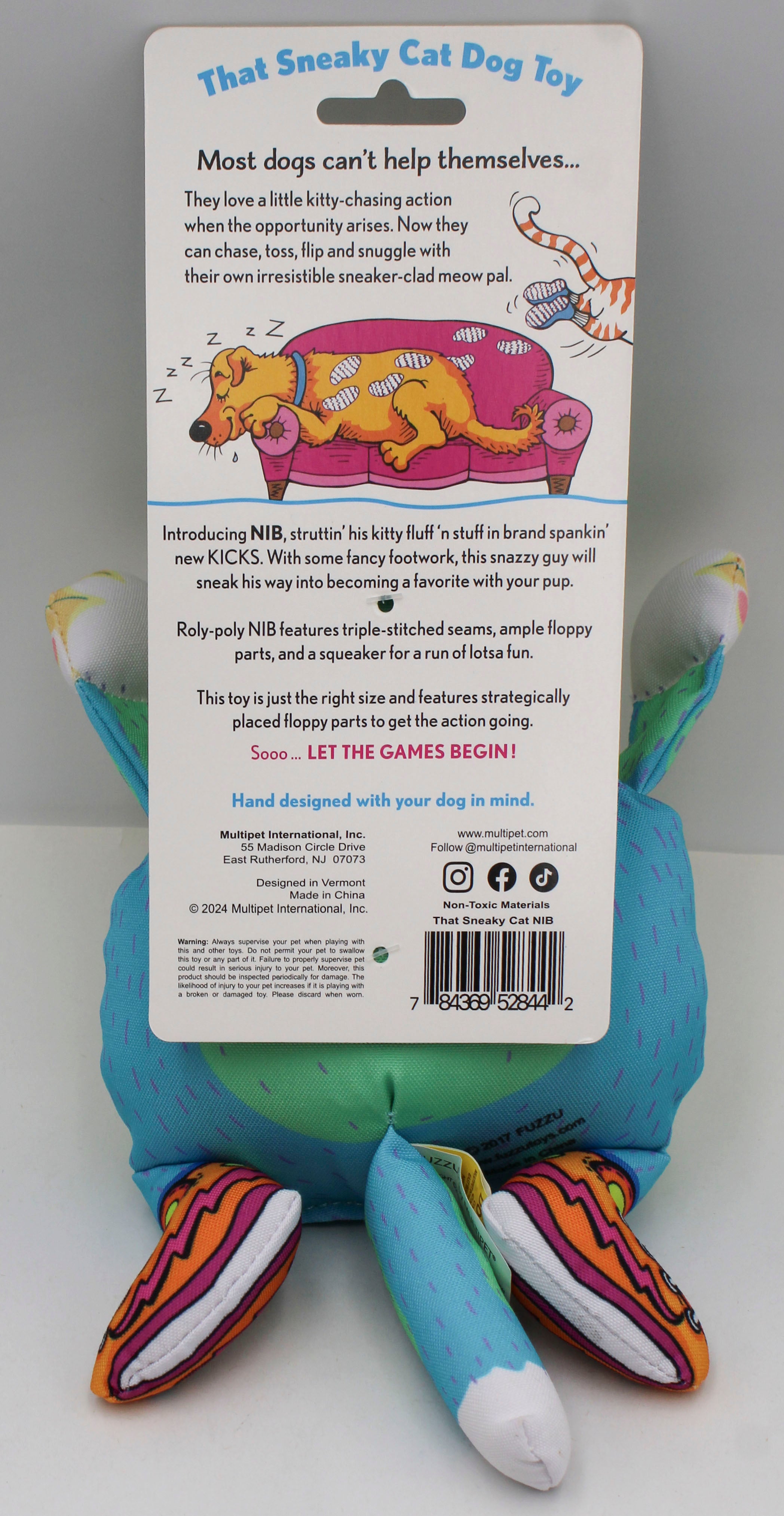 MULTIPET THAT SNEAKY CAT DOG TOY - 7.5"