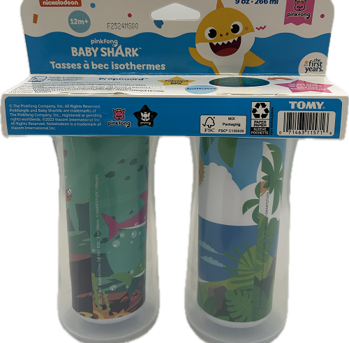 BABY SHARK SIPPY CUP 2ct 9oz NI.