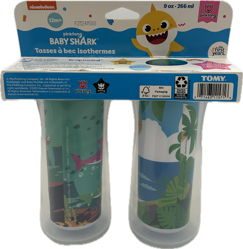 BABY SHARK SIPPY CUP 2ct 9oz NI.