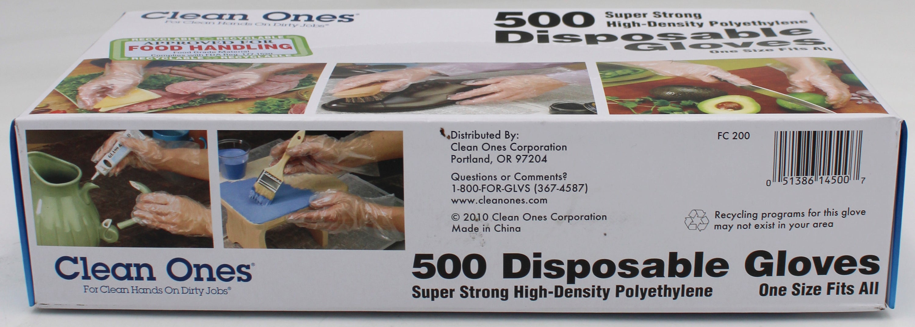 CLEAN ONES 500CT POLY FOOD SAFETY GLOVES