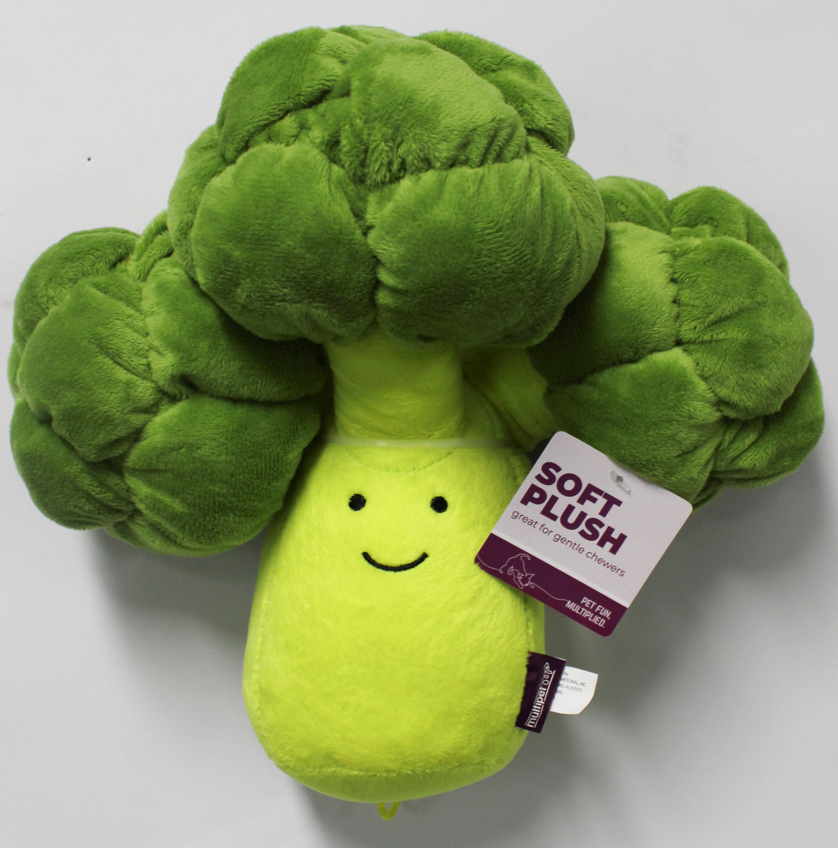 MULTIPET 9" BROCCOLI PLUSH DOG TOY W/SQUEAKER