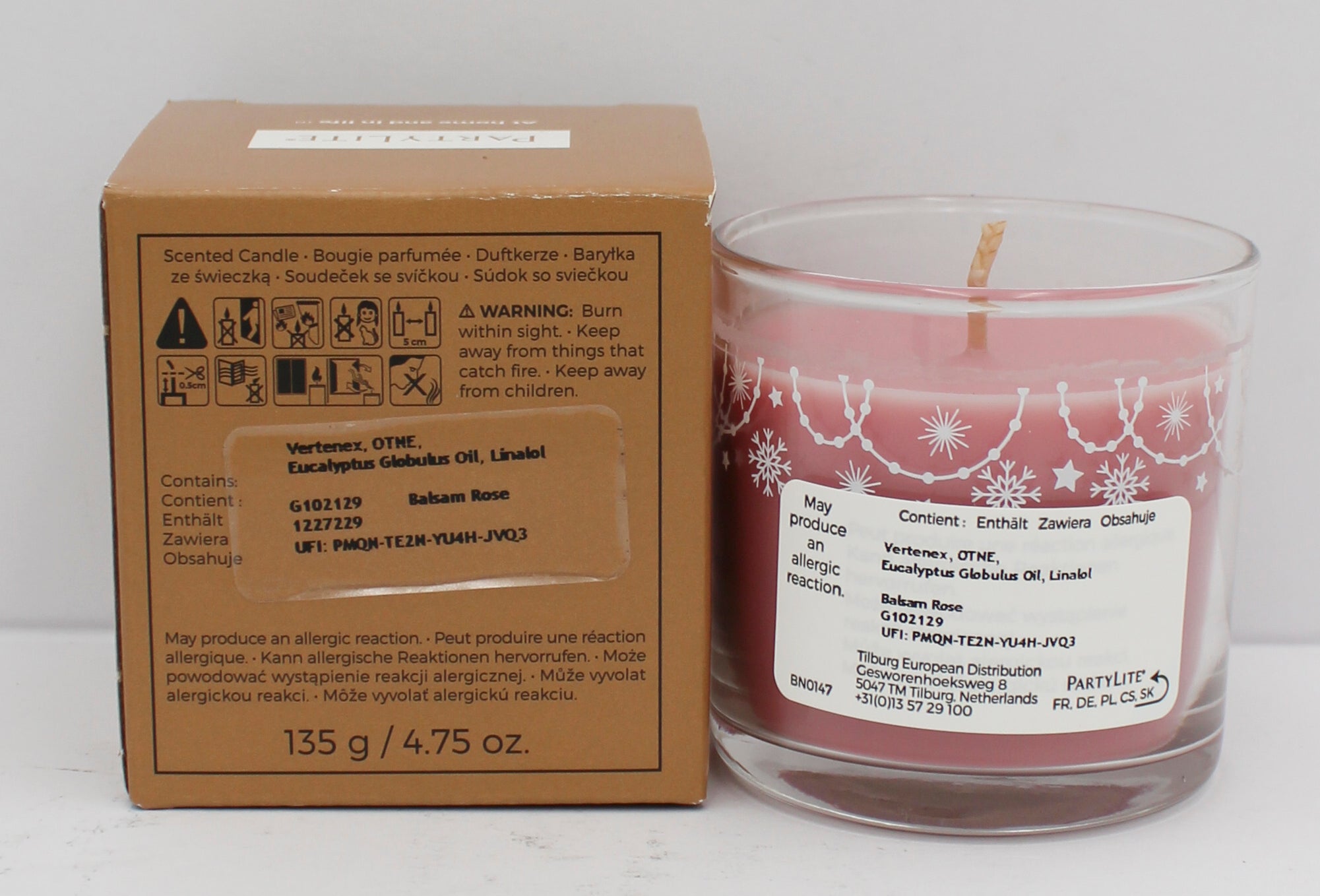 PARTYLITE BALSAM ROSE MINI JAR CANDLE 3.5oz