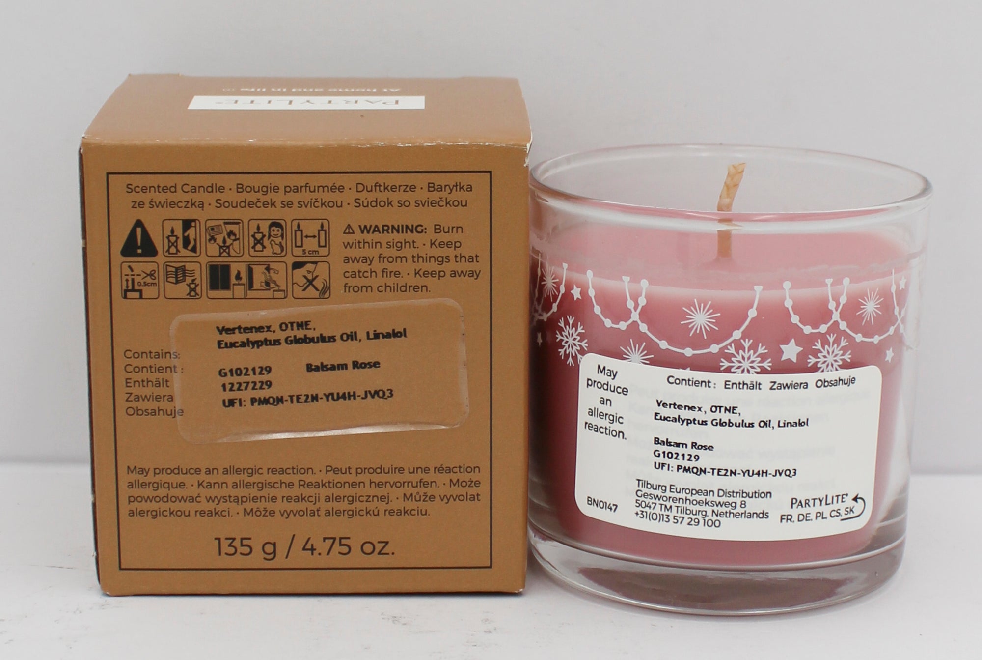 PARTYLITE BALSAM ROSE MINI JAR CANDLE 3.5oz