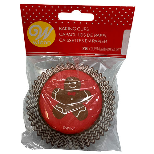 BAKING CUPS 75CT-GINGERBREAD BOY