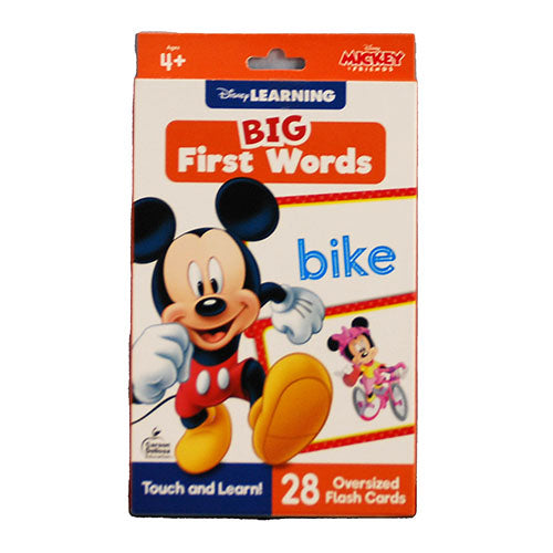 DISNEY LEARNING MICKEY BIG FIRST WORDS OVERSIZED FLASH CARDS/28 CARDS AGES 4+ PP $9.99