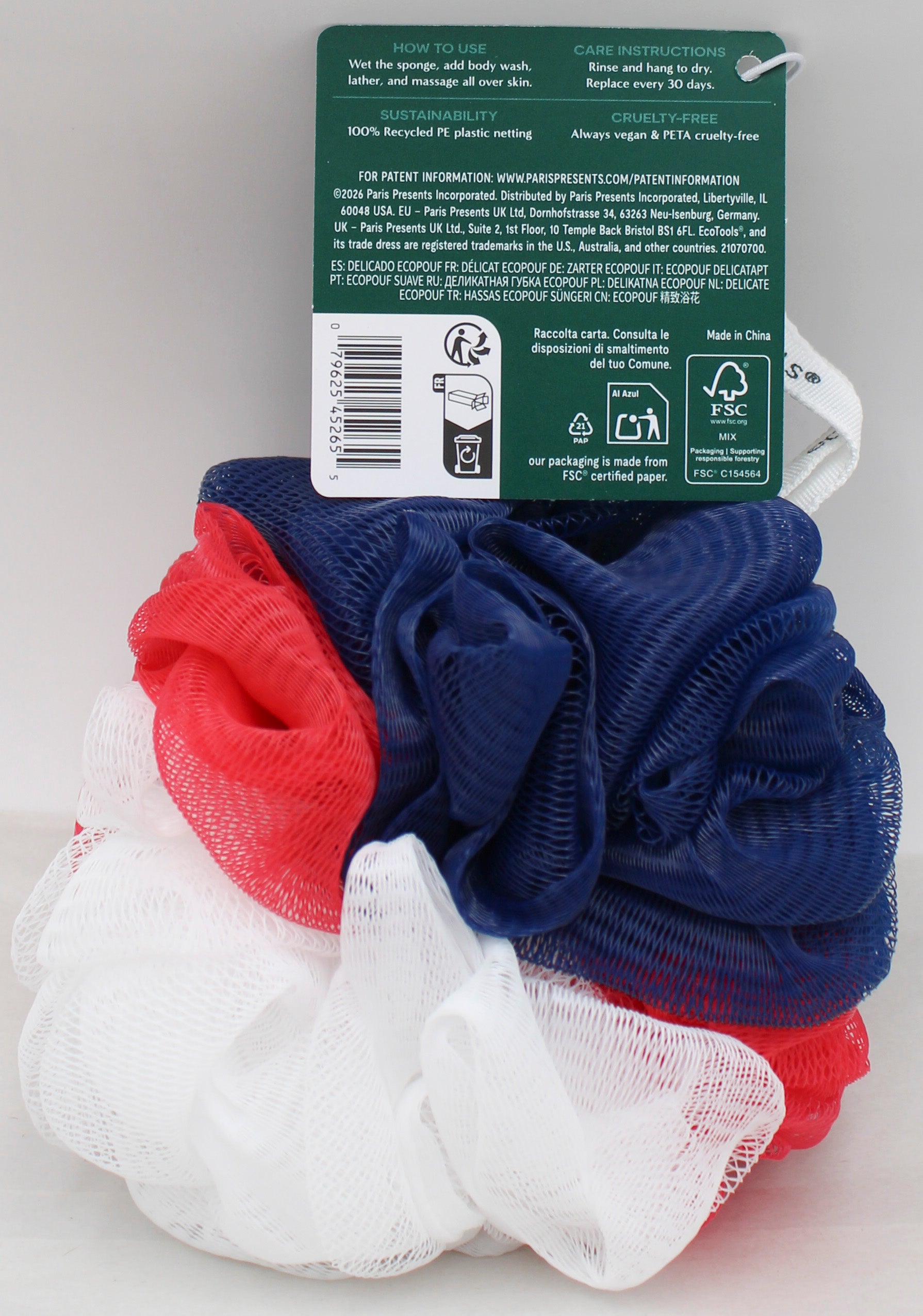 ECOTOOLS POUF RED, WHITE & BLUE NI