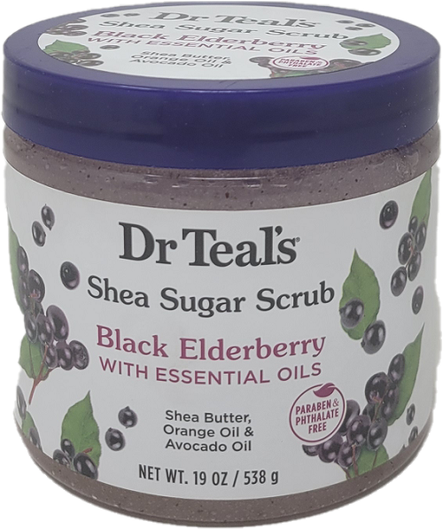 SP SHEA SUGAR SCRUB BLACK ELDERBERRY WITH ESSENTIAL OILS 19oz NI