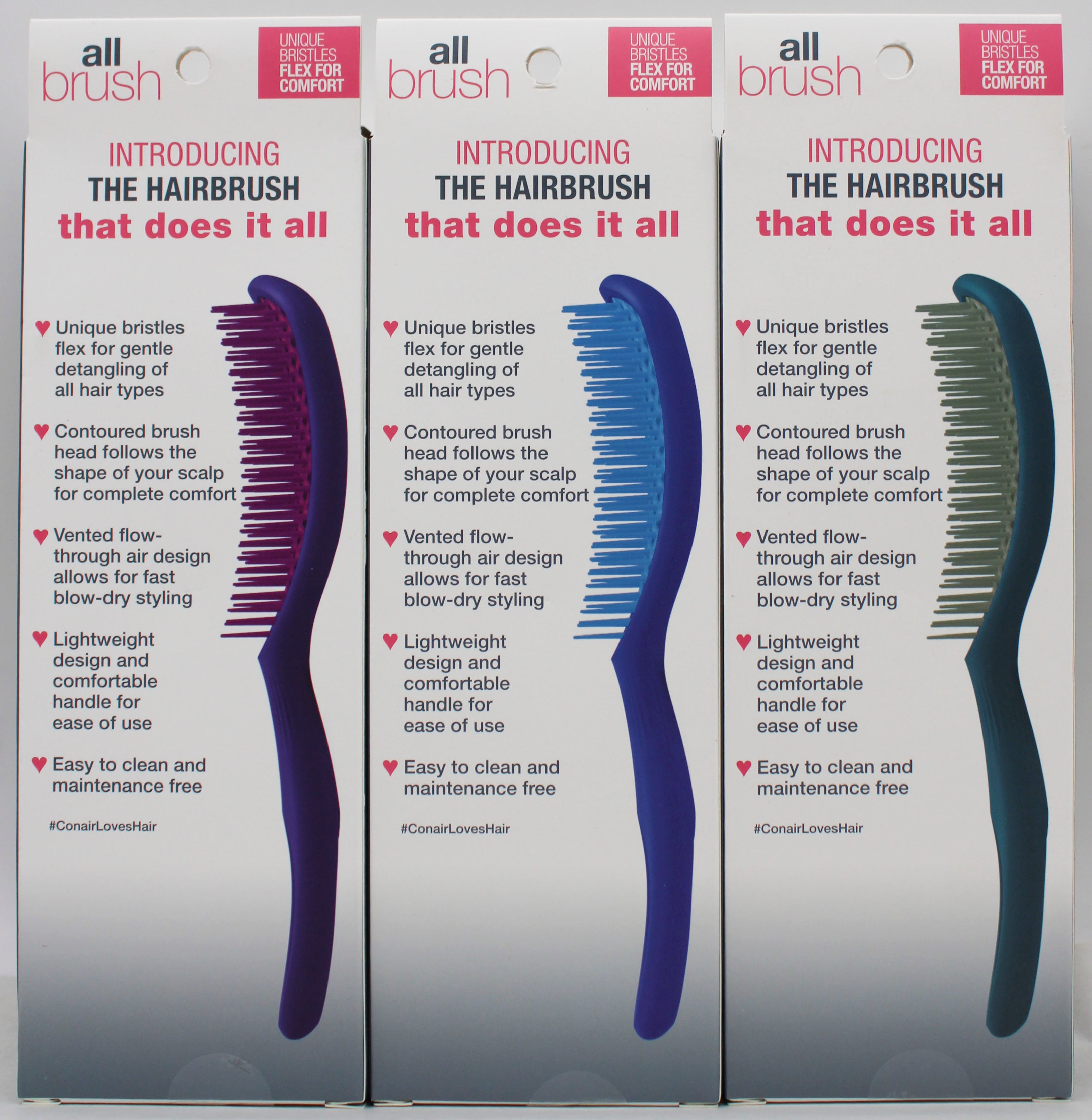 CONAIR ALLBRUSH VENTED PADDLE HAIRBRUSH NI