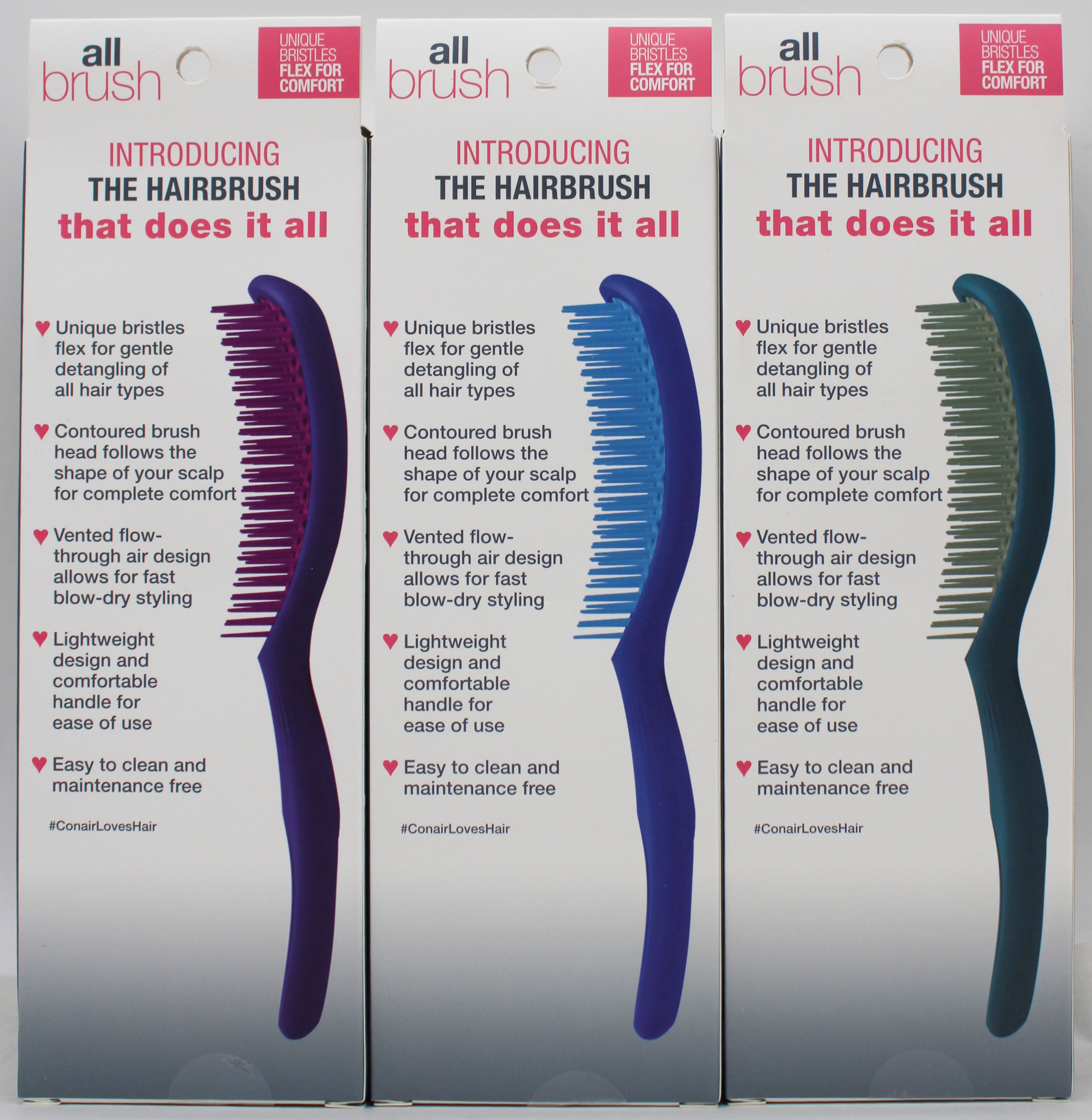 CONAIR ALLBRUSH VENTED PADDLE HAIRBRUSH NI