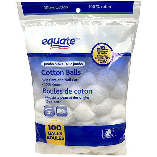 EQUATE COTTON BALLS 100CT-JUMBO