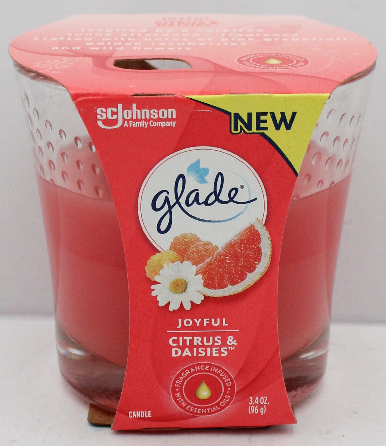 GLADE CANDLE 3.4oz. JOYFUL CITRUS DAISIES PP$4.99