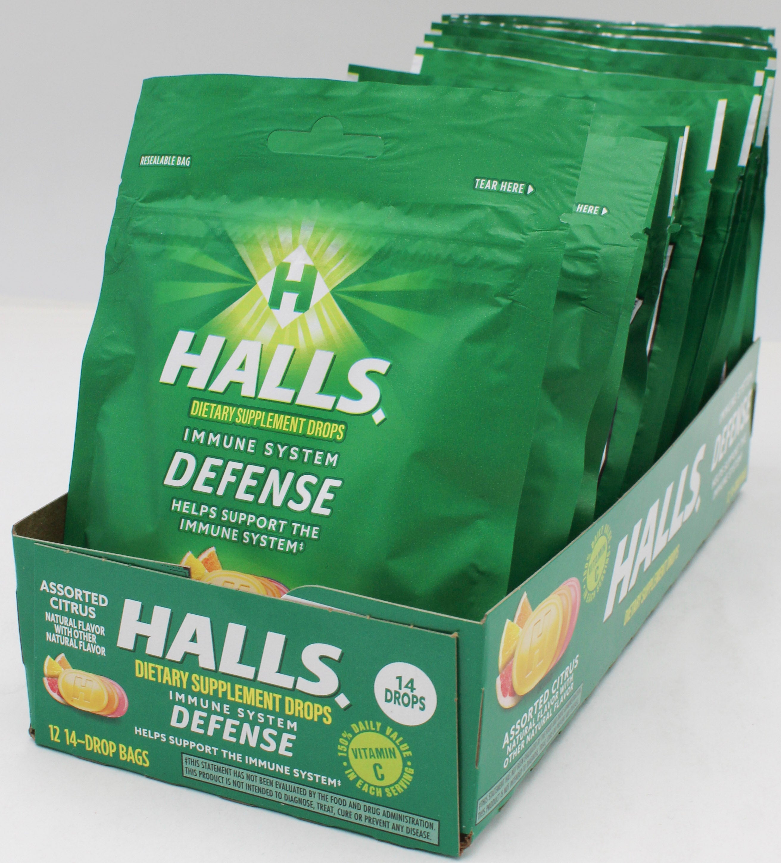 HALLS DEFENSE 14 PC ASSORTED CITRUS BAG BB 11/3/26
